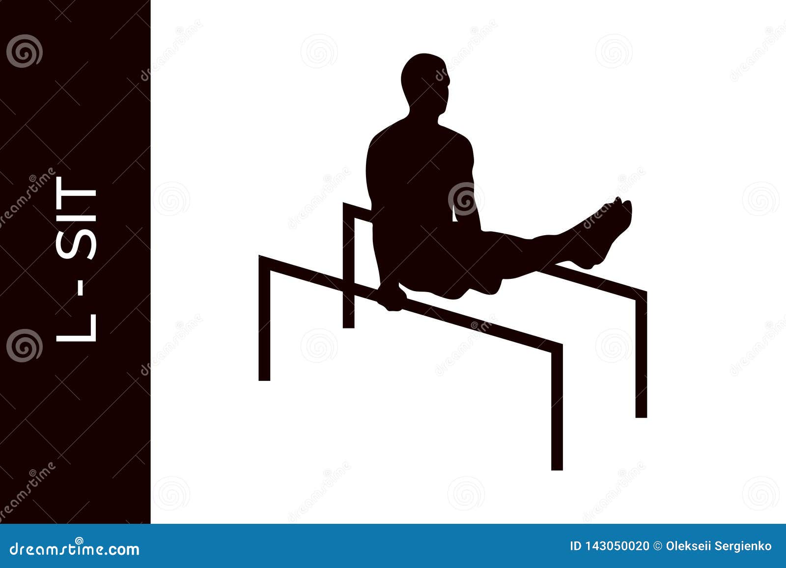 Clisthenics L-sit Exercise for Web and Print Stock Vector