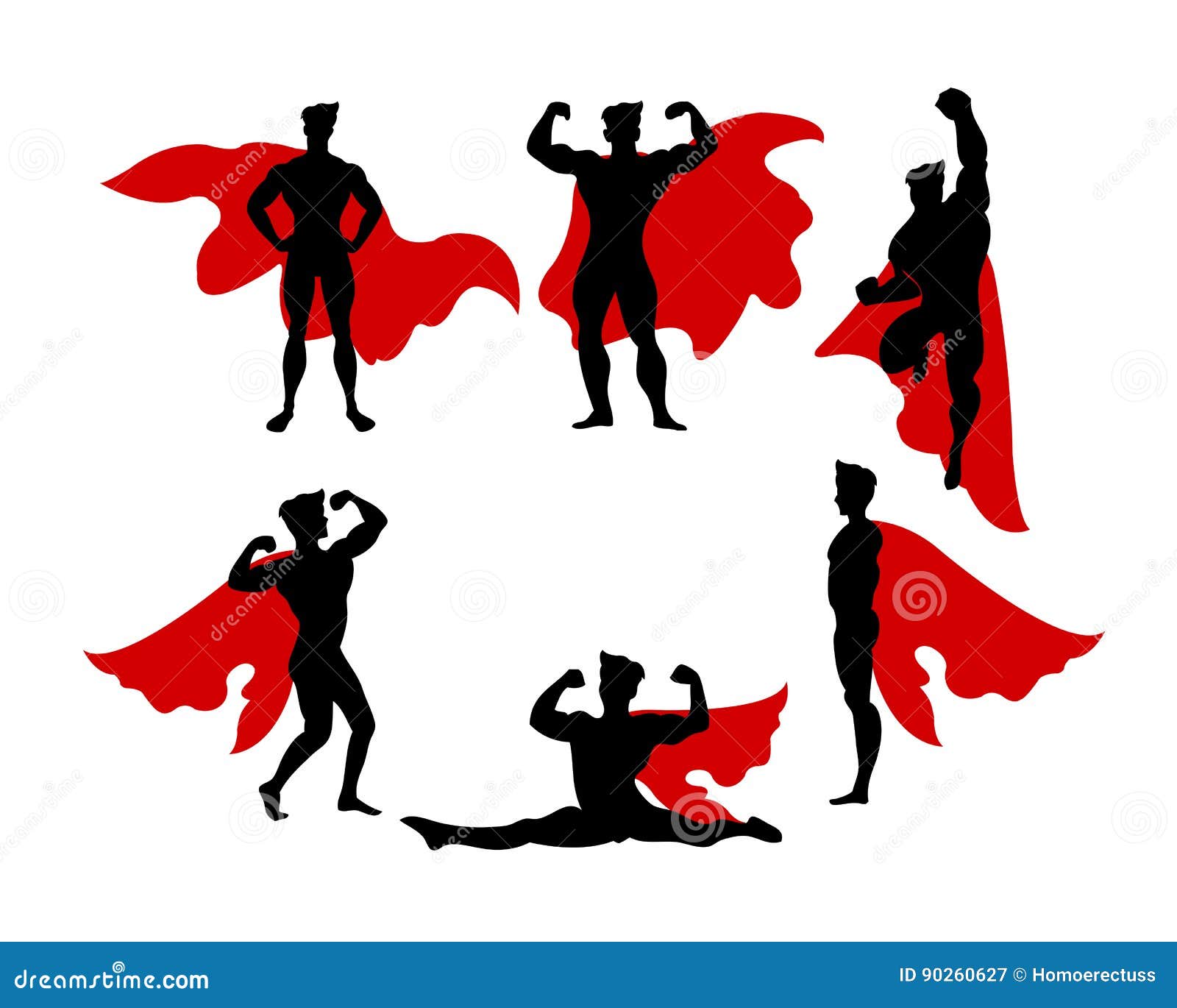 Cartoon superhero character. Muscular male standing in super cool pose in  superheroes costume with waving cloak. Hero vector collection Stock Vector  by ©tartila.stock.gmail.com 205068950