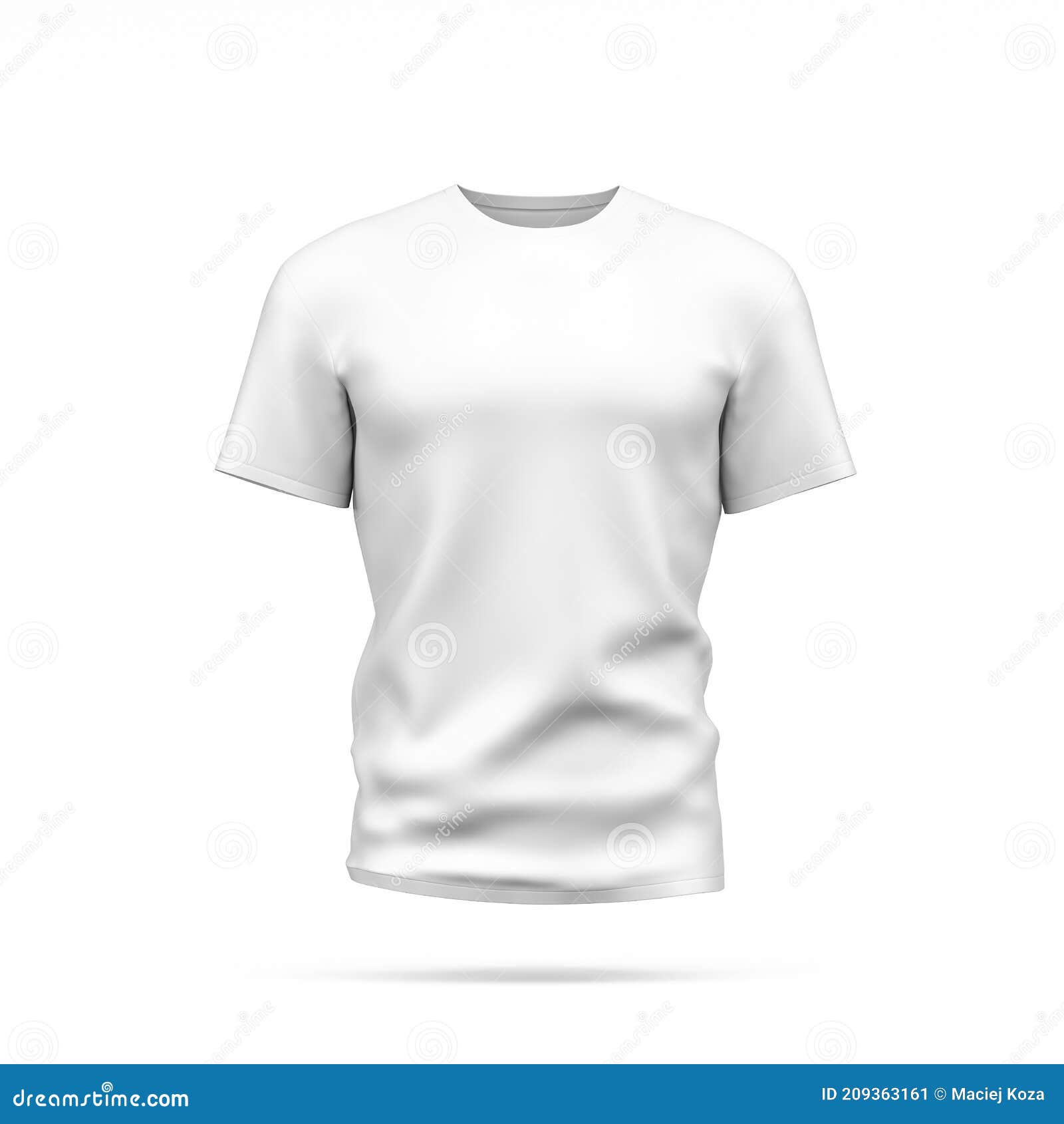 Male T-shirt Mockup Isolated on White Background Stock Illustration ...