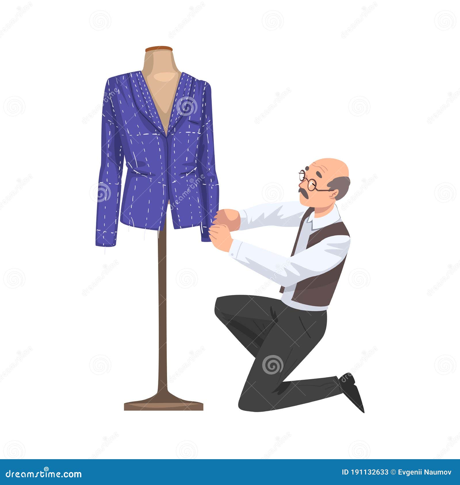 Male Tailor Adjusting Jacket on Mannequin, Clothing Designer Tailor ...