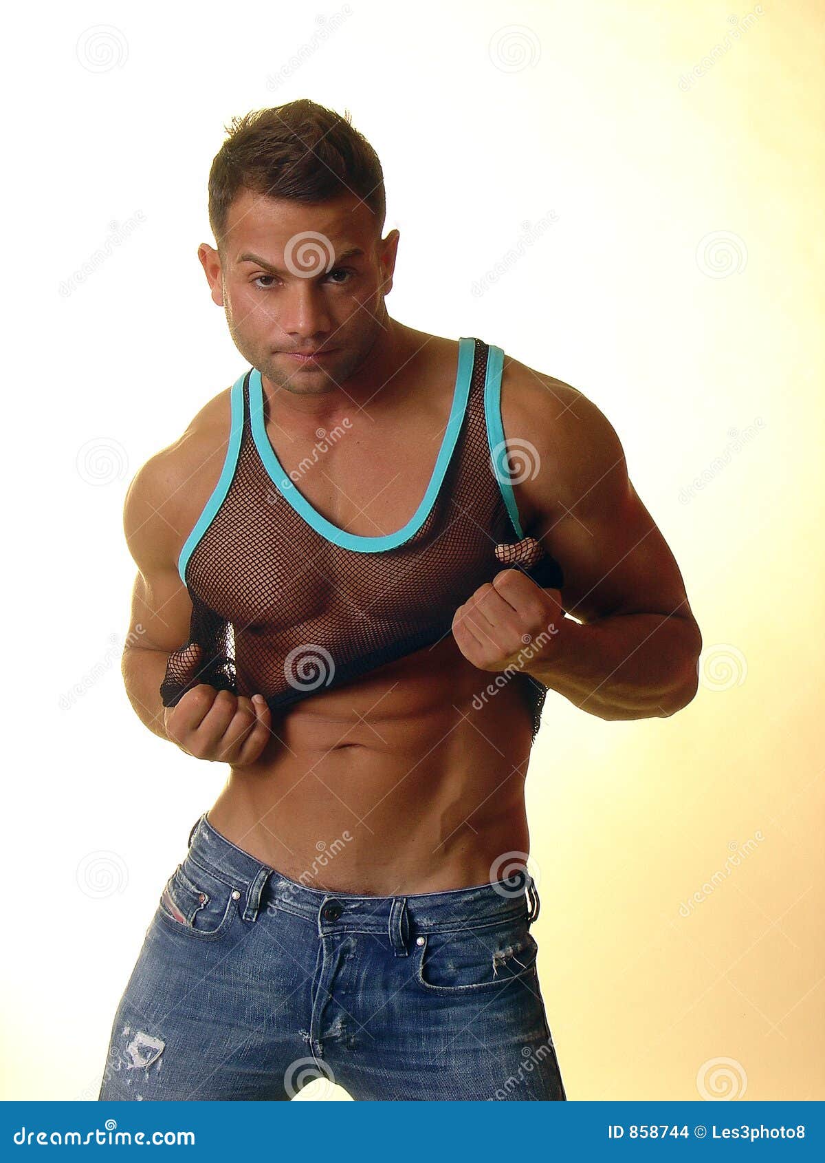 Male in tank top stock photo. Image of muscles, chain, bodybuilder 858744