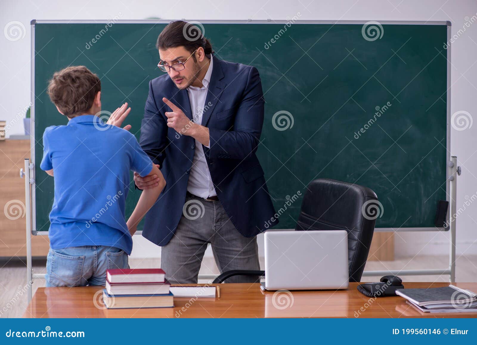 teacher young Chubby boy and