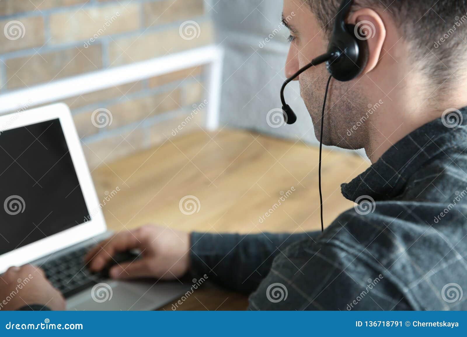 Male Technical Support Operator with Headset Stock Image Image of