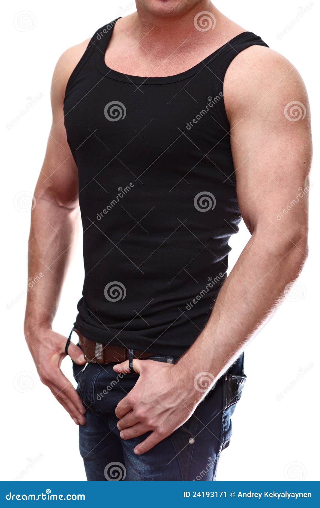 Male Torso In Black Tshirt Stock Image Image of masculinity, black