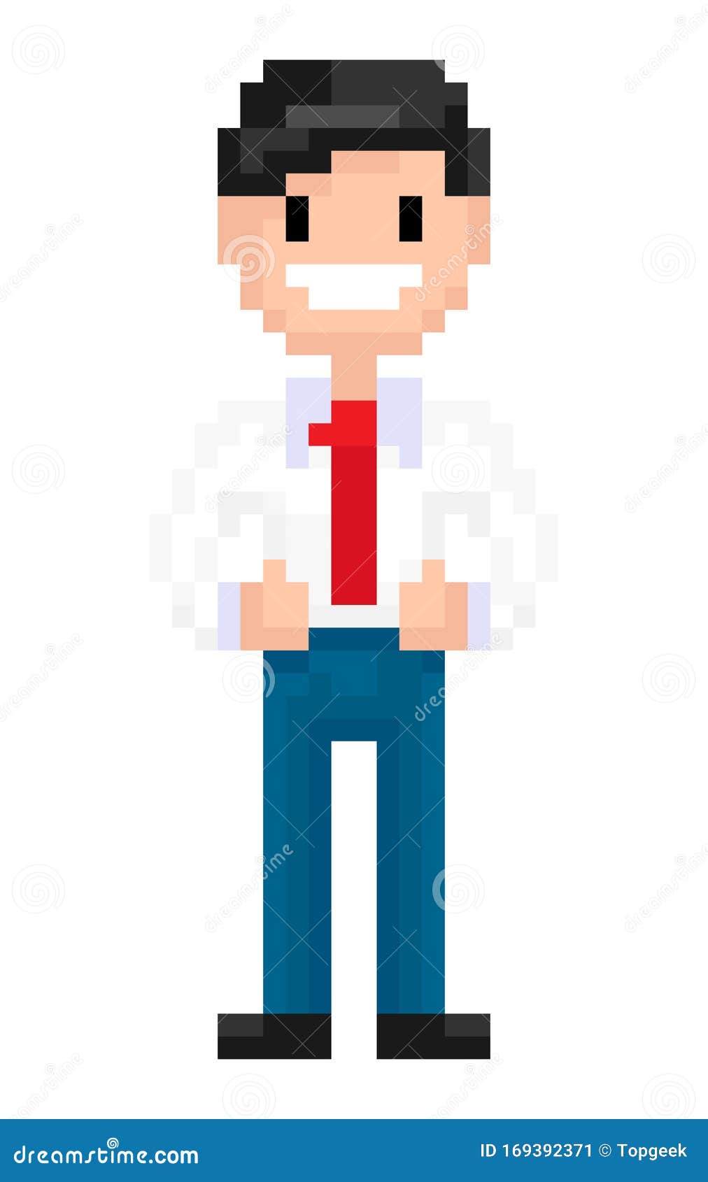 person made of pixels, 8bit game character 