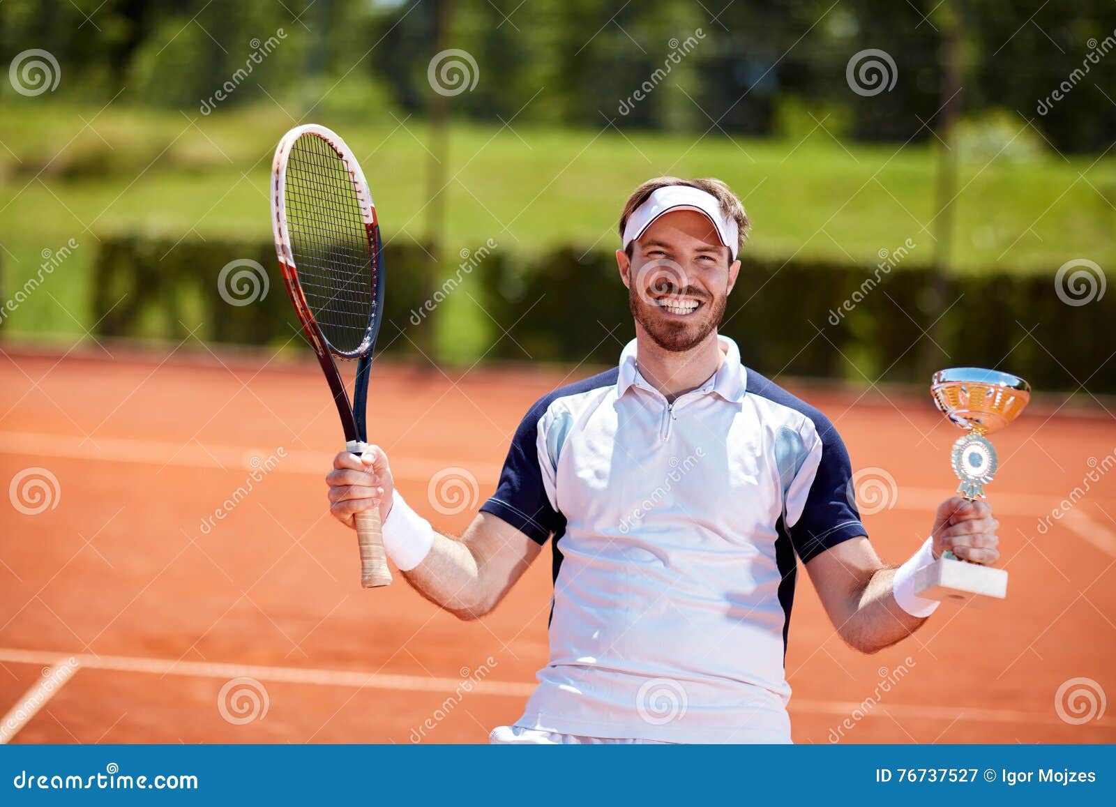 Male Winner in Tennis Match Stock Image Image of dross, play 76737527
