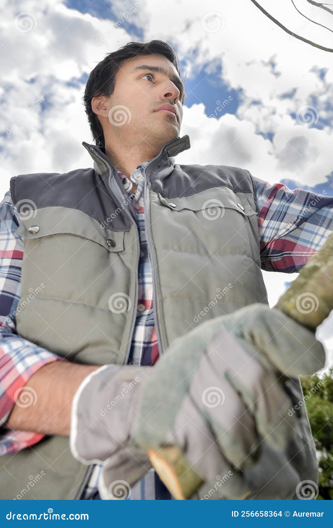 Male Worker Working Outdoors Stock Photo Image of business, heakth
