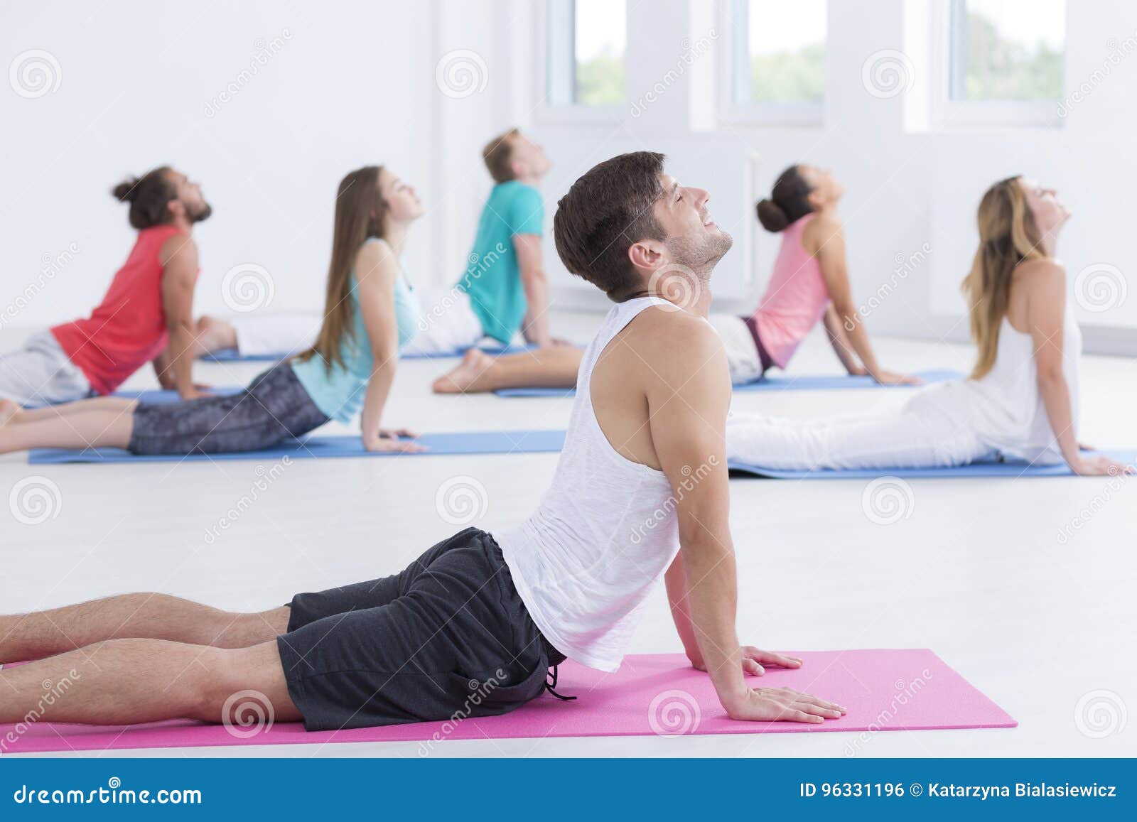 Male Yoga Instructor Teaching Class Stock Photo Image of handsome
