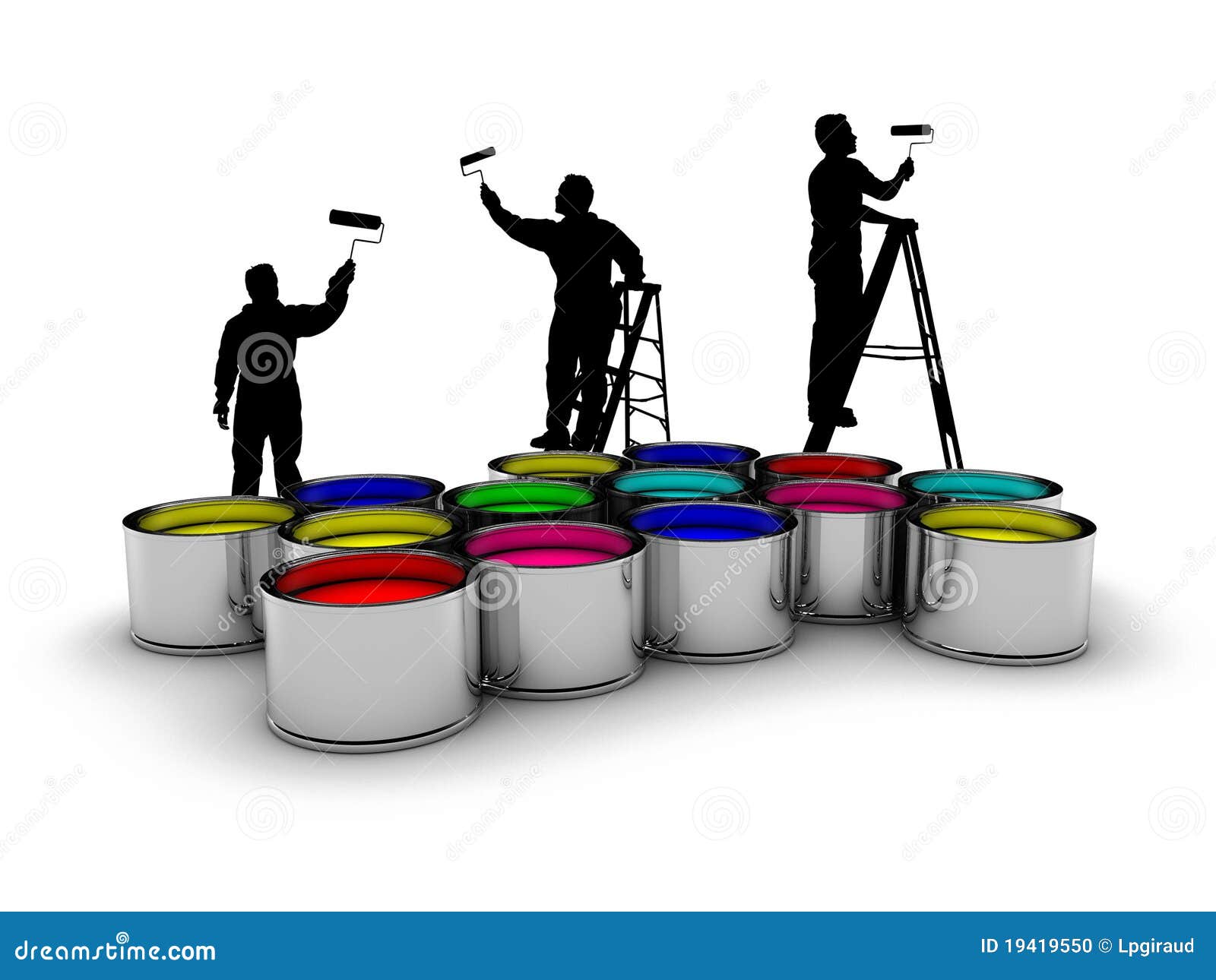 Maler und Farben stock abbildung. Illustration von nivellierung 19419550