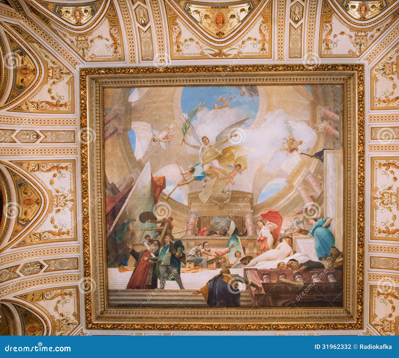 Malerei Auf Decke Der Prunktreppe Von Redaktionelles Stockfotografie