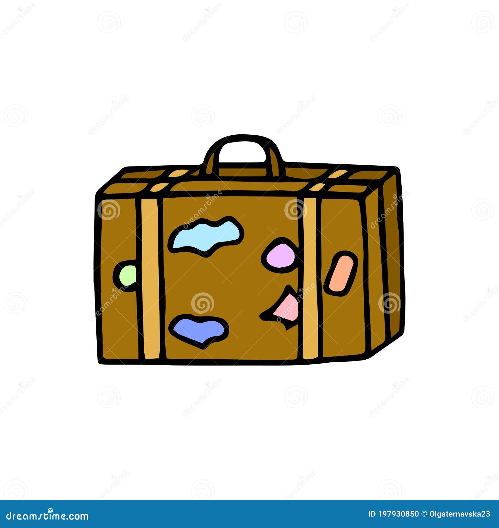 Ilustración de maleta de viaje aislado en blanco