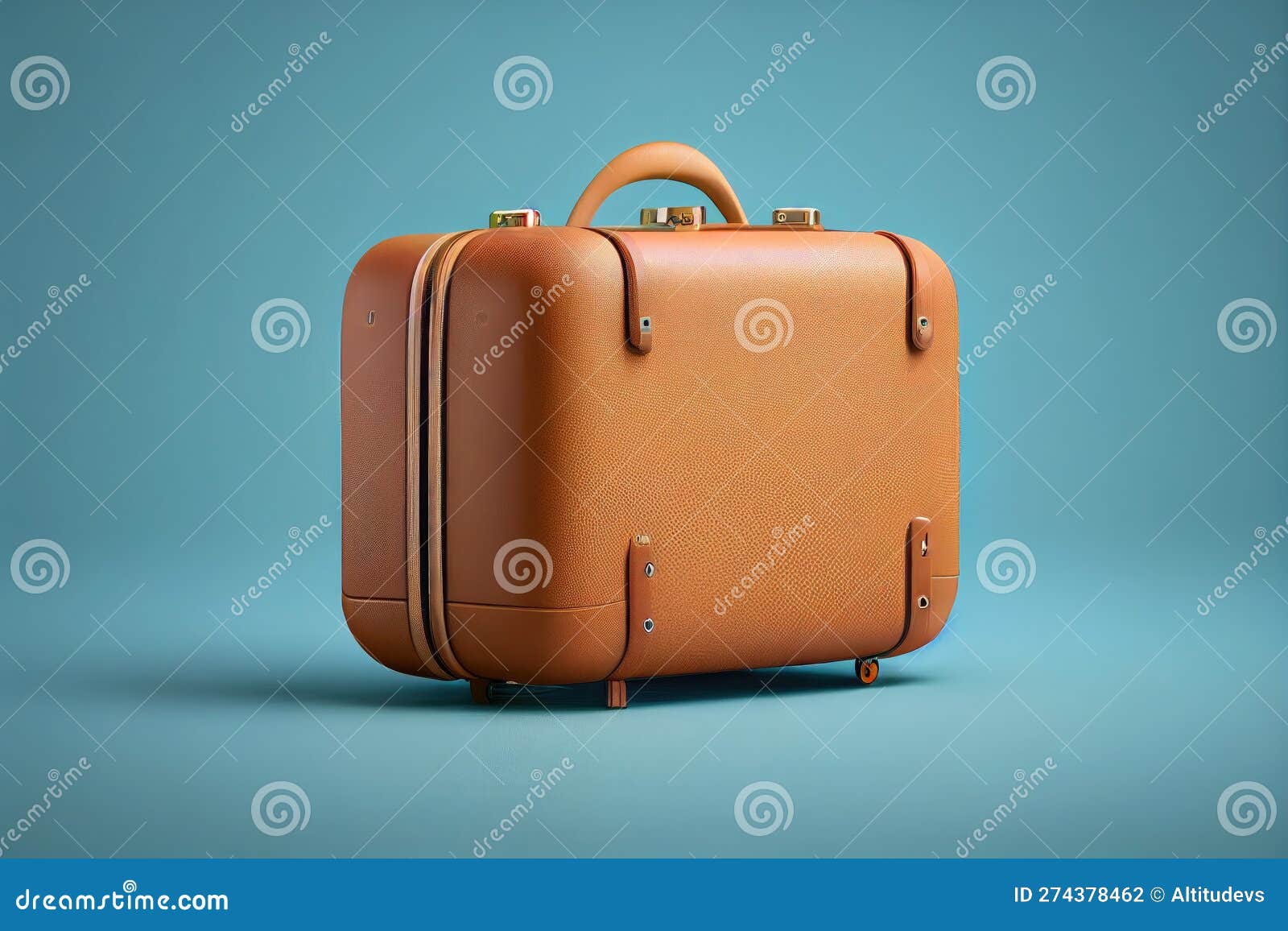 Maletas Grandes De Viaje Marrón Para Viajar Con Fondo Azul Stock de  ilustración - Ilustración de vacaciones, maleta: 274378462