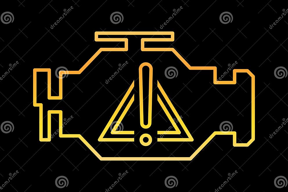 Malfunction Indicator Icon on Car Dashboard. Check Engine Light