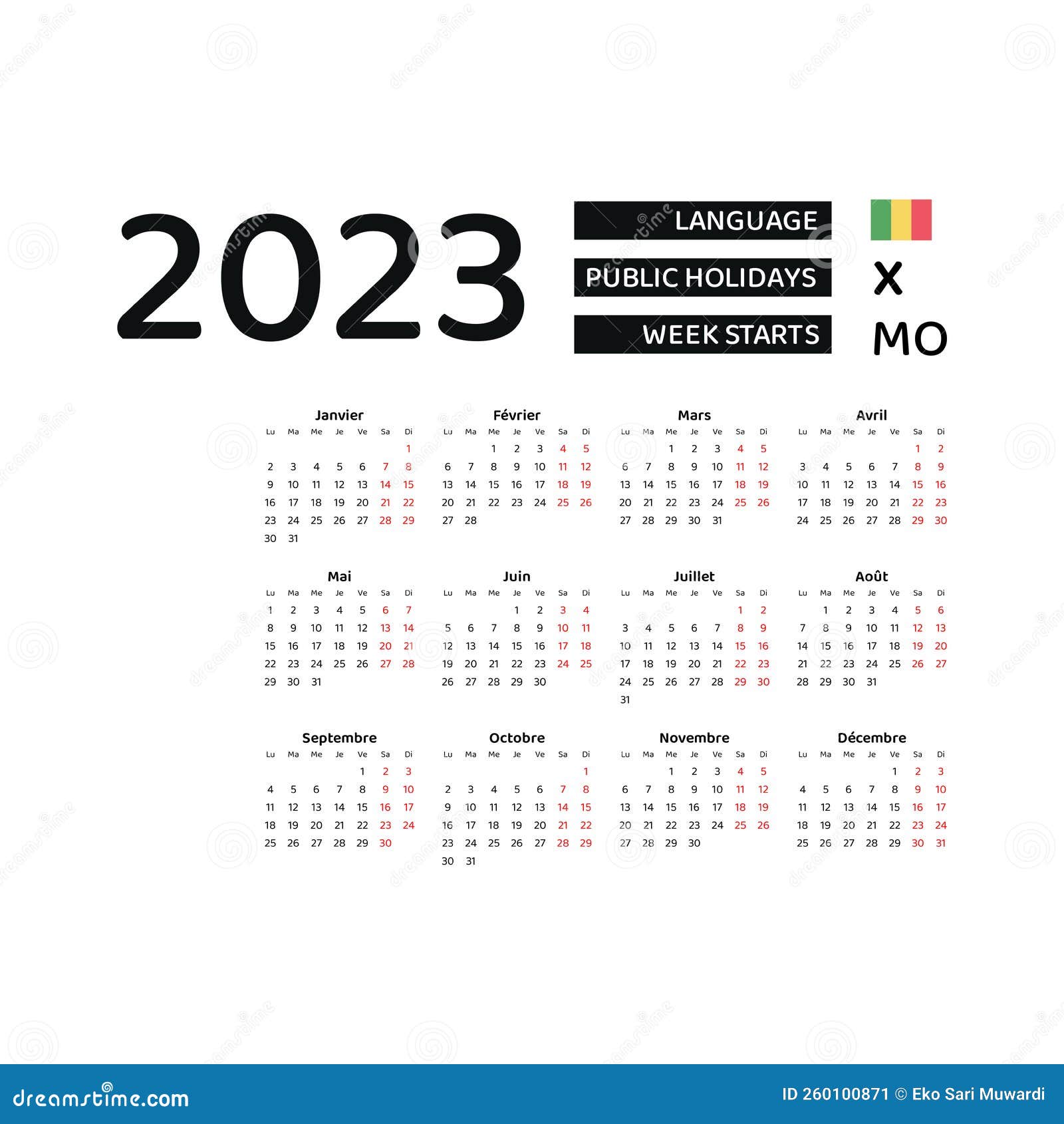 Mali Calendar Stock Illustrations – 17 Mali Calendar Stock