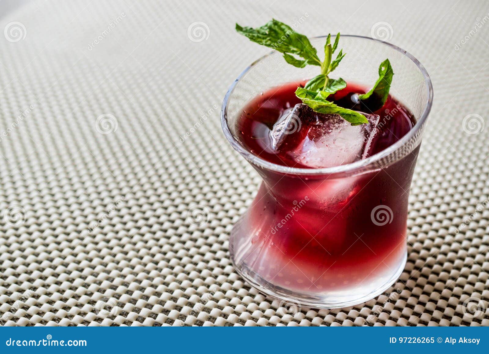 Malibu Sunset Cocktail With Mint Leaves. Stock Image ...