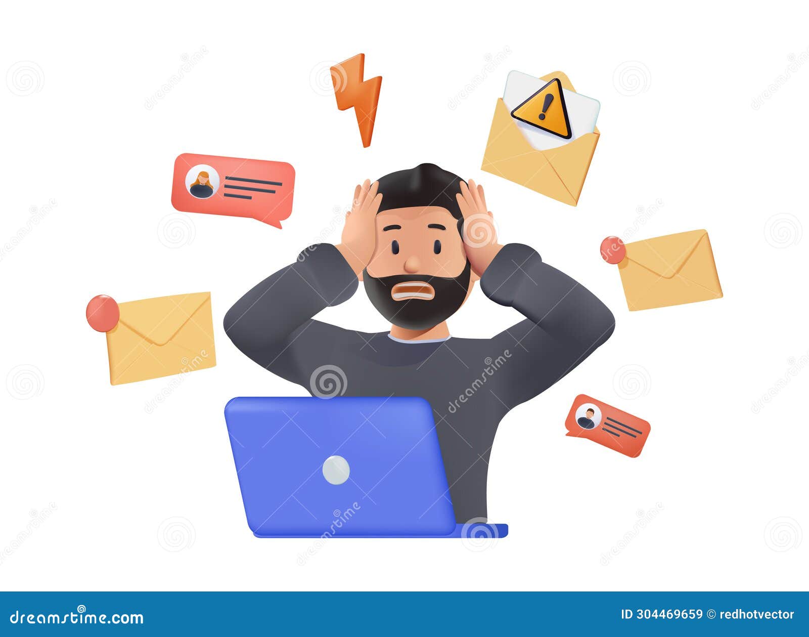Malicious attachments isolated cartoon vector illustrations