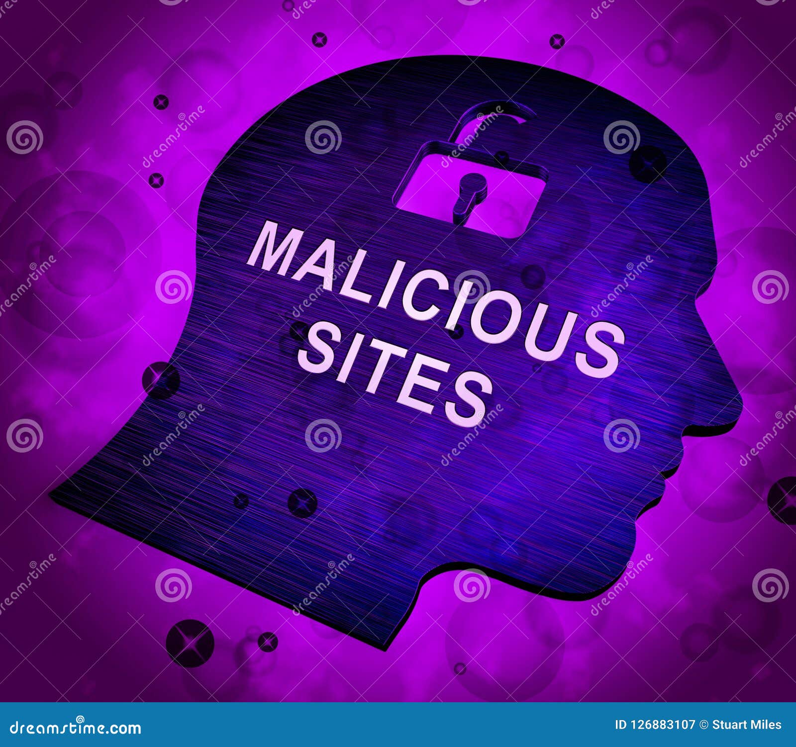Malicious Site Website Infection Warning 3d Rendering Stock