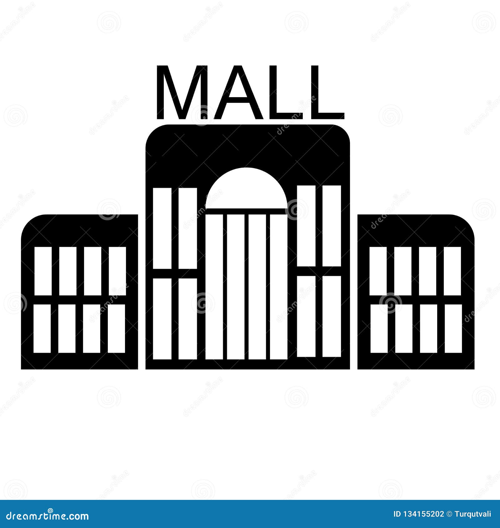 Mall Icon Vector Sign and Symbol Isolated on White Background, Mall