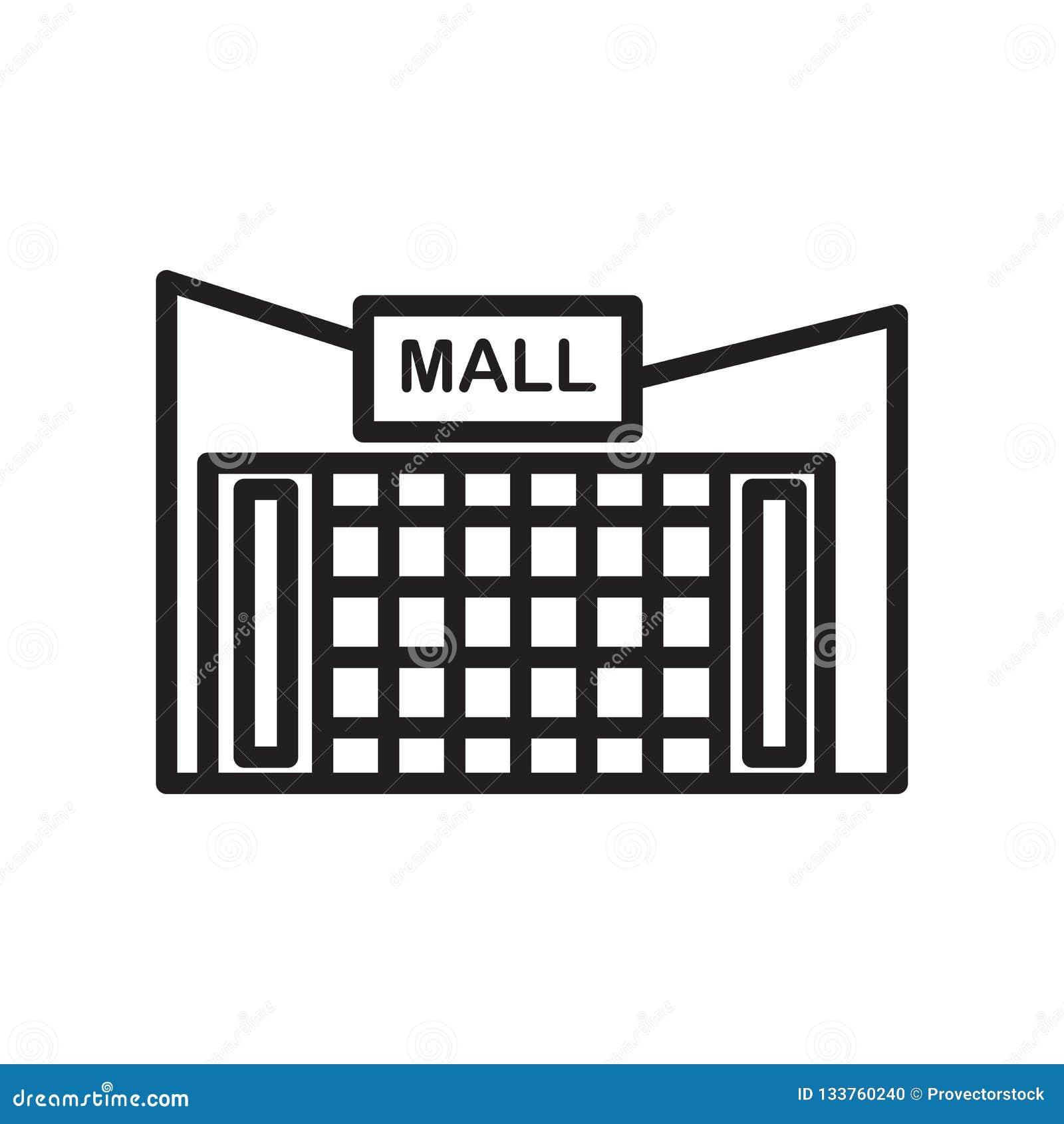 Mall Icon Vector Sign and Symbol Isolated on White Background, M Stock