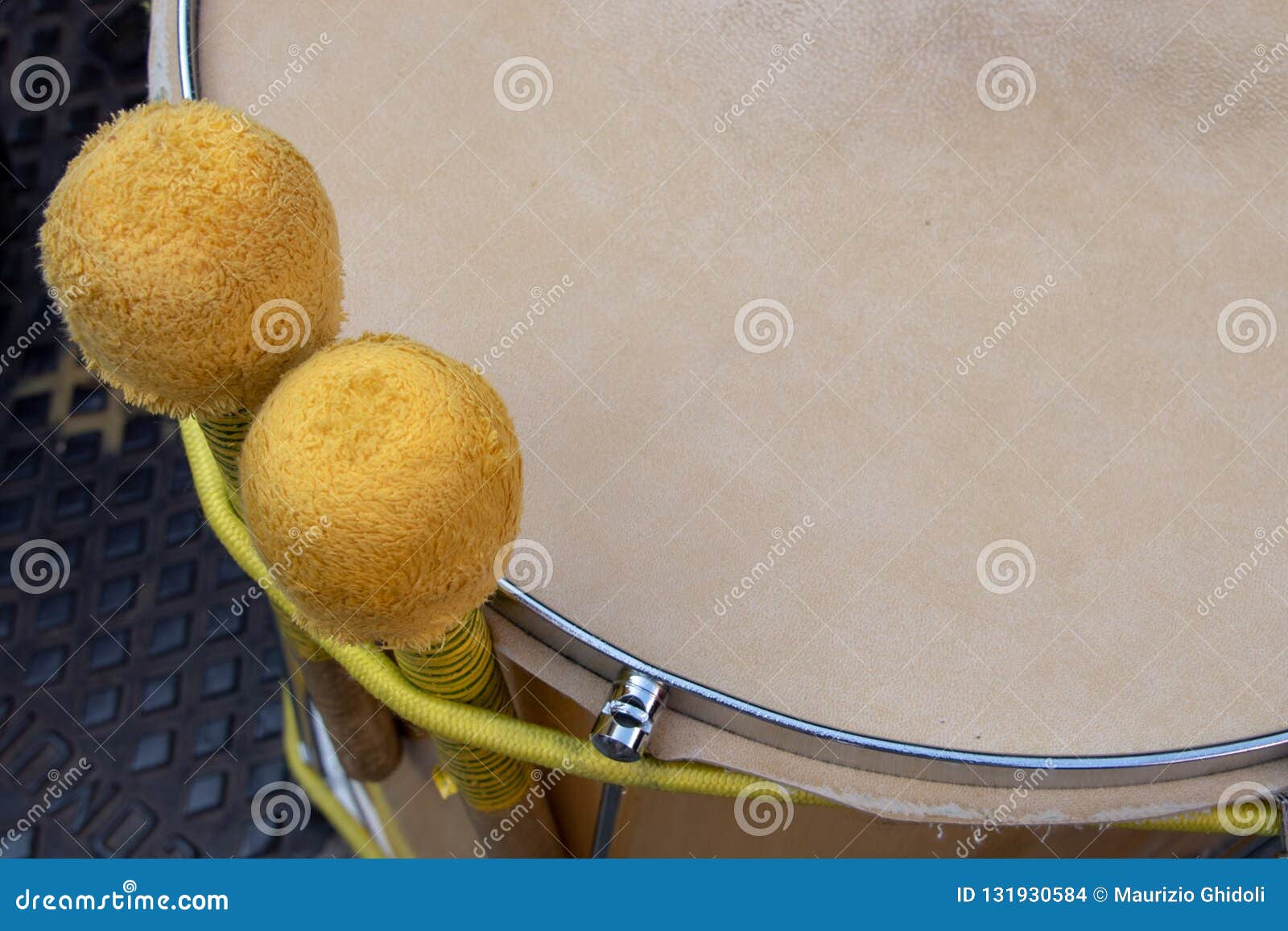 Mallets with drum stock photo. Image of play, sound 131930584