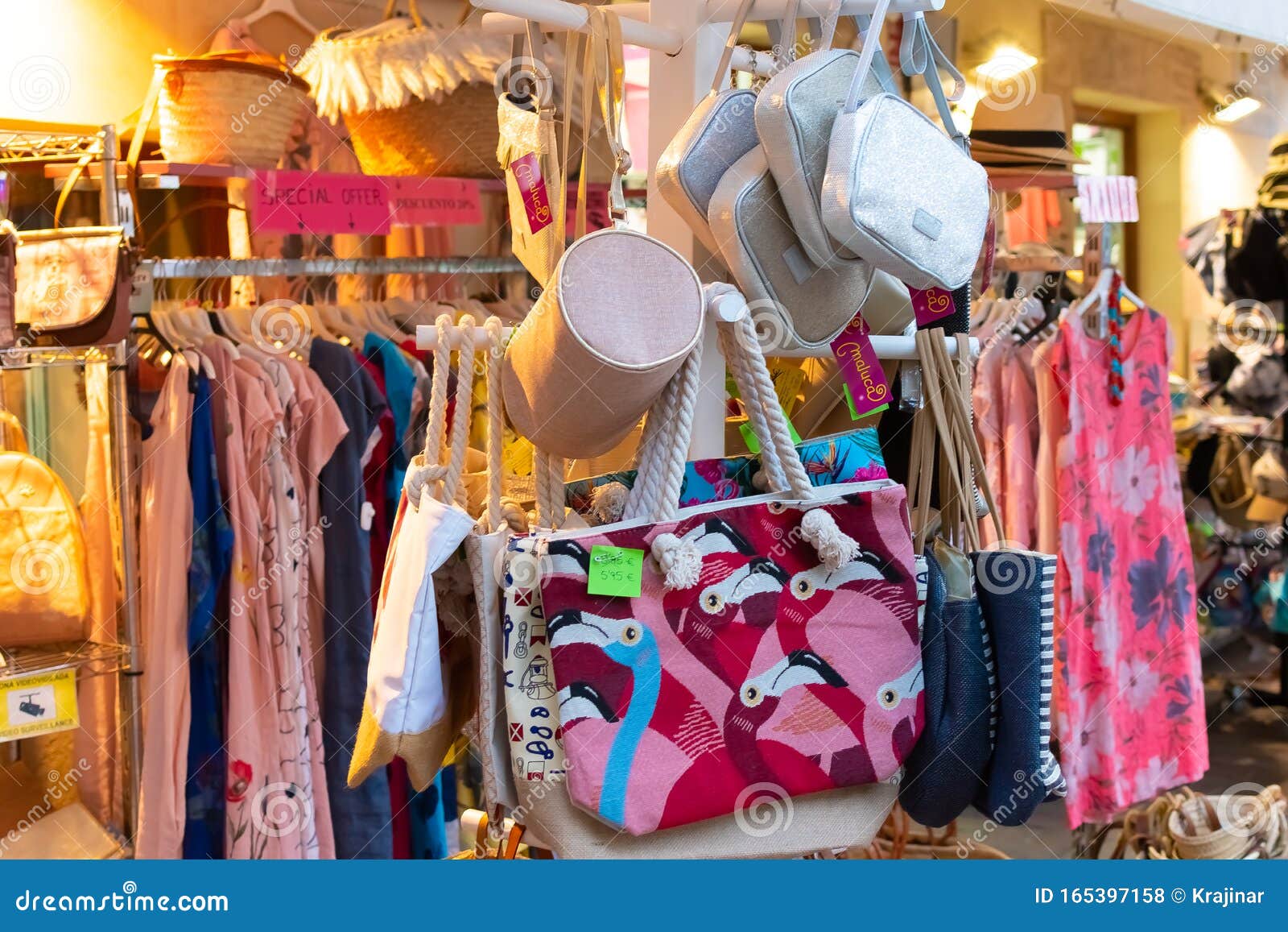 Mallorca, Spain - July 8, 2019: Craft Shops on a Narrow Street in the ...