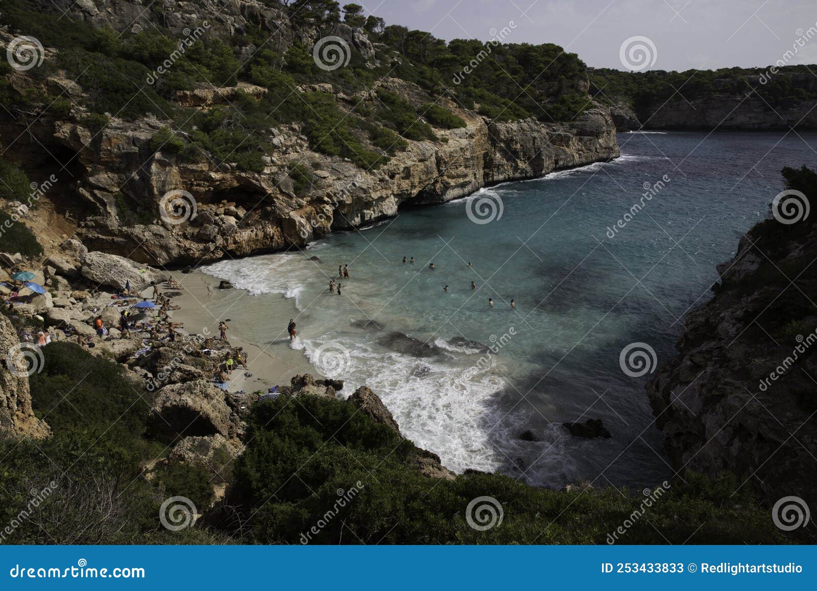 Mallorca, Spain 08 12 2017 Mediterranean Beach Emerald Green Sea