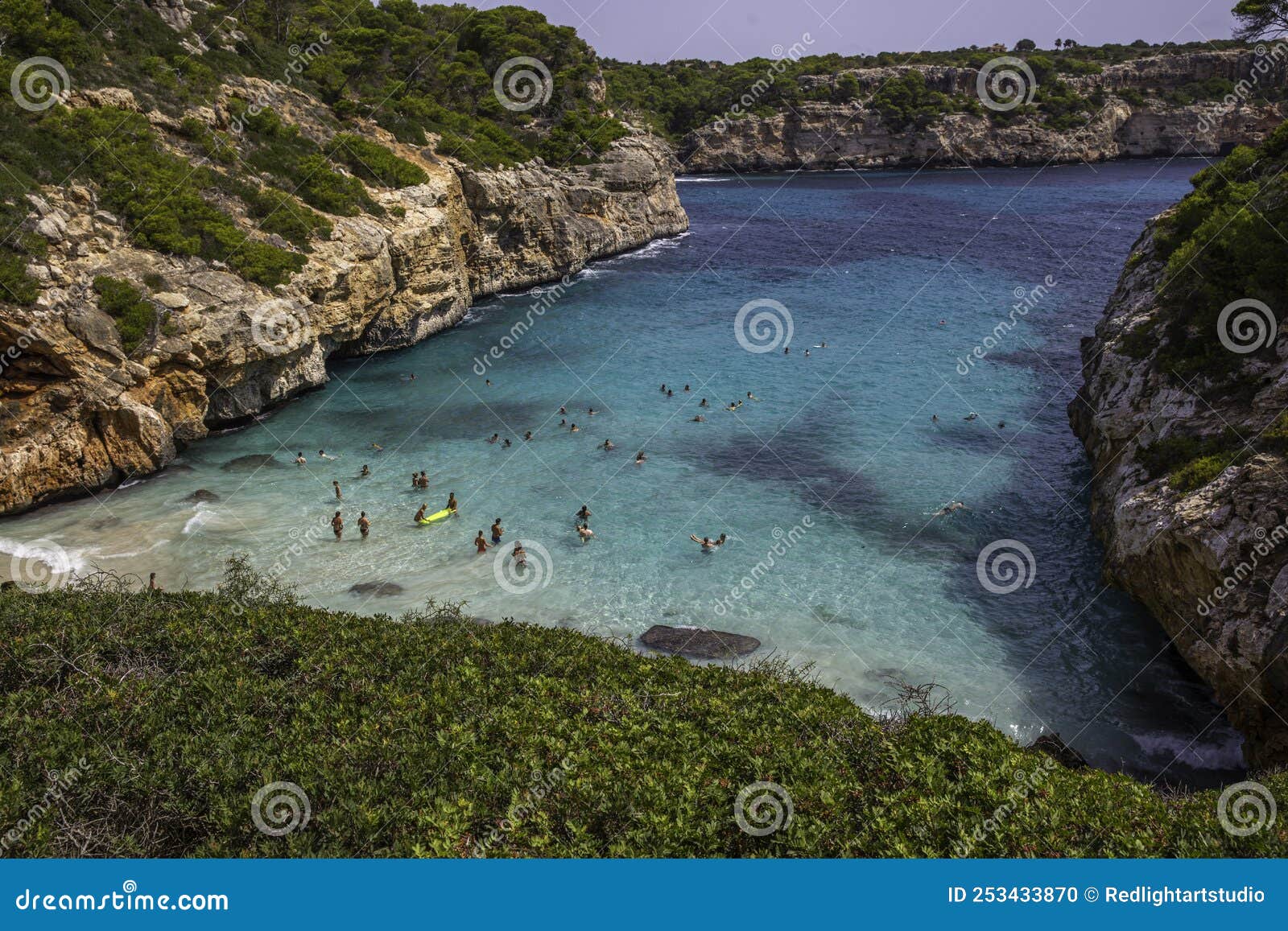 Mallorca, Spain 08 12 2017 Mediterranean Beach Emerald Green Sea