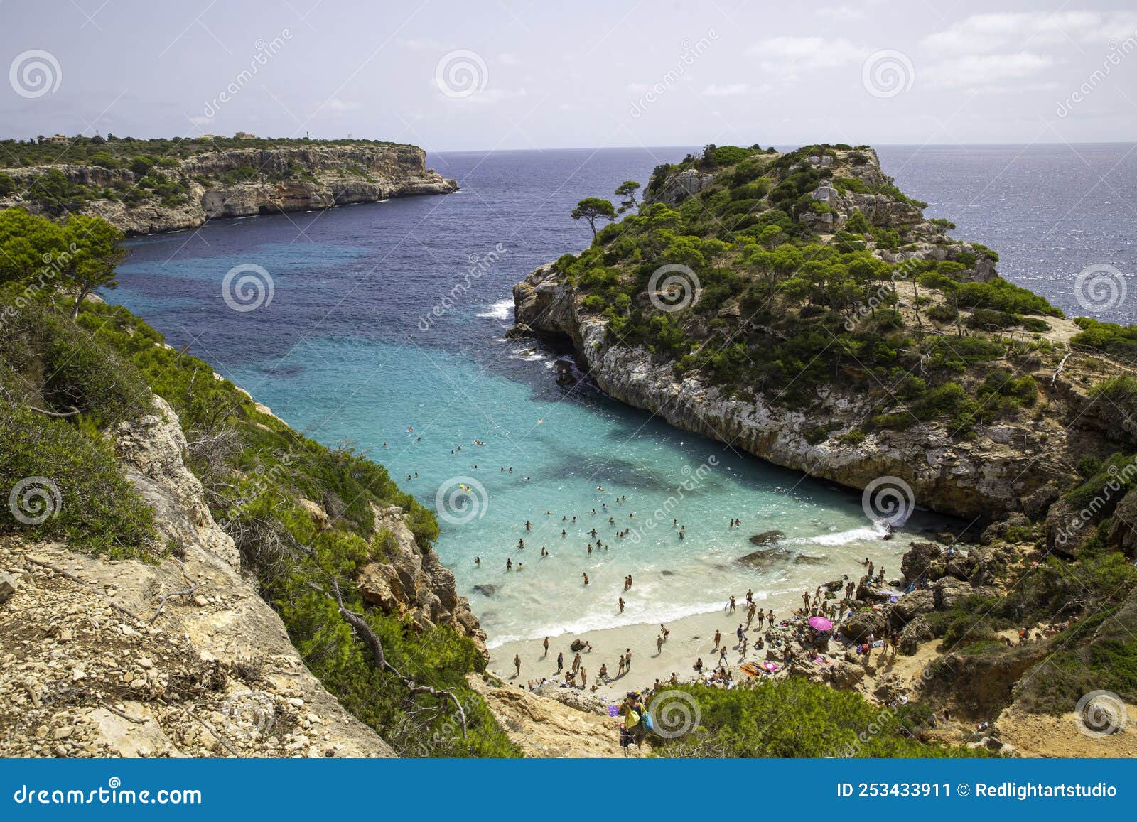 Mallorca, Spain 08 12 2017 Mediterranean Beach Emerald Green Sea