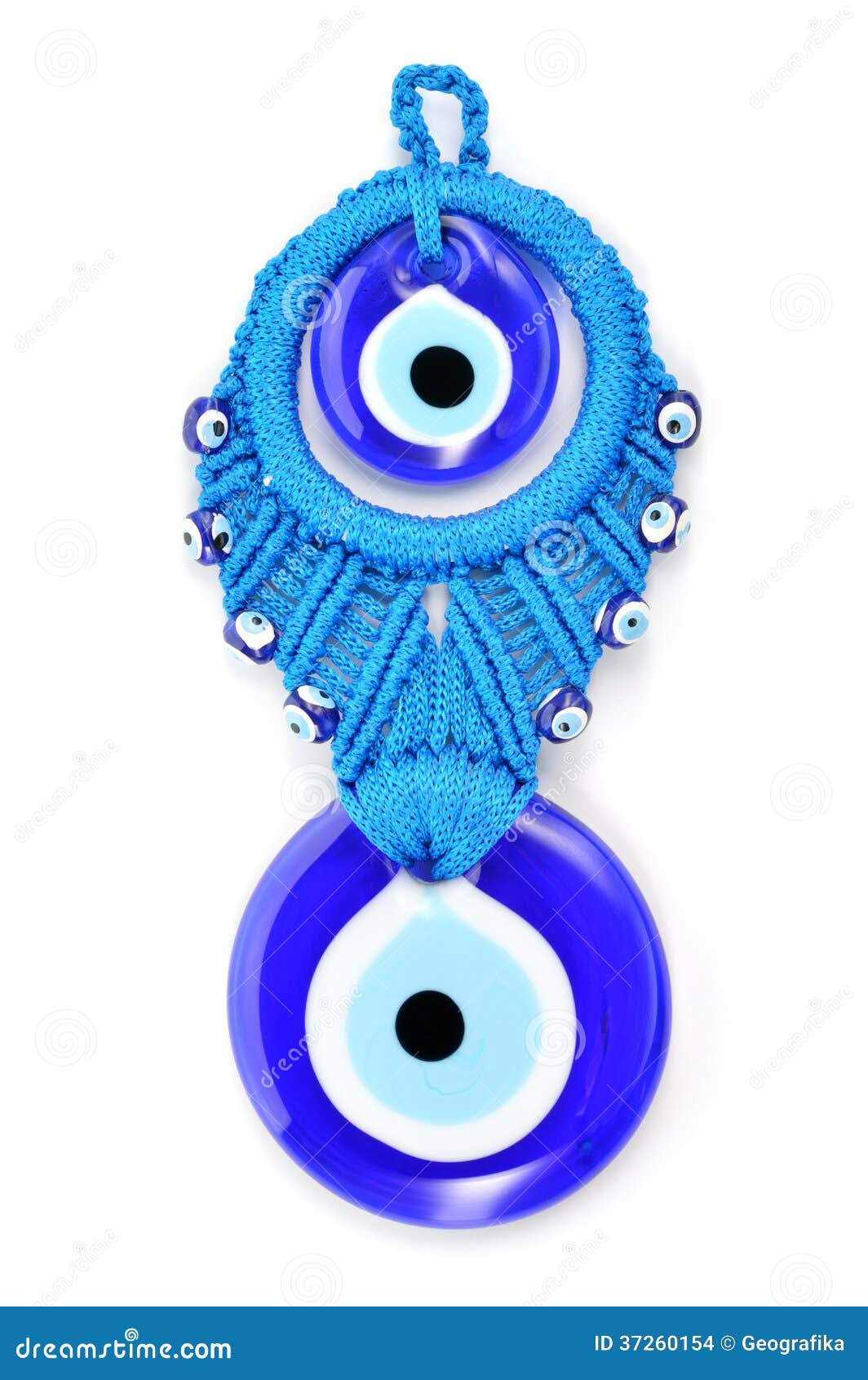 Amuleto Malocchio Turco Blu - Decorazione Porta O Auto In Metallo Smaltato, Portafortuna - Foto 10