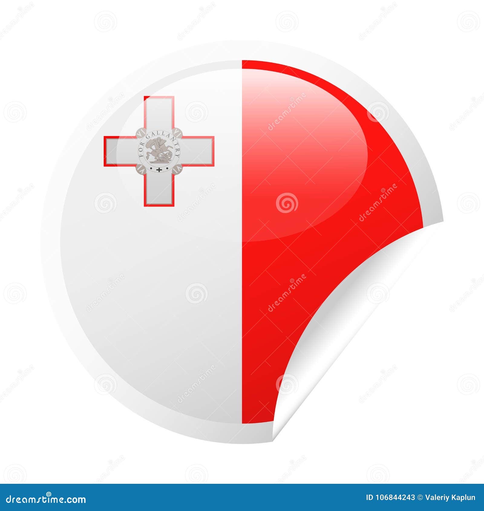 Malta-Flaggen-Vektor-runde Ecken-Papier-Ikone - Illustration