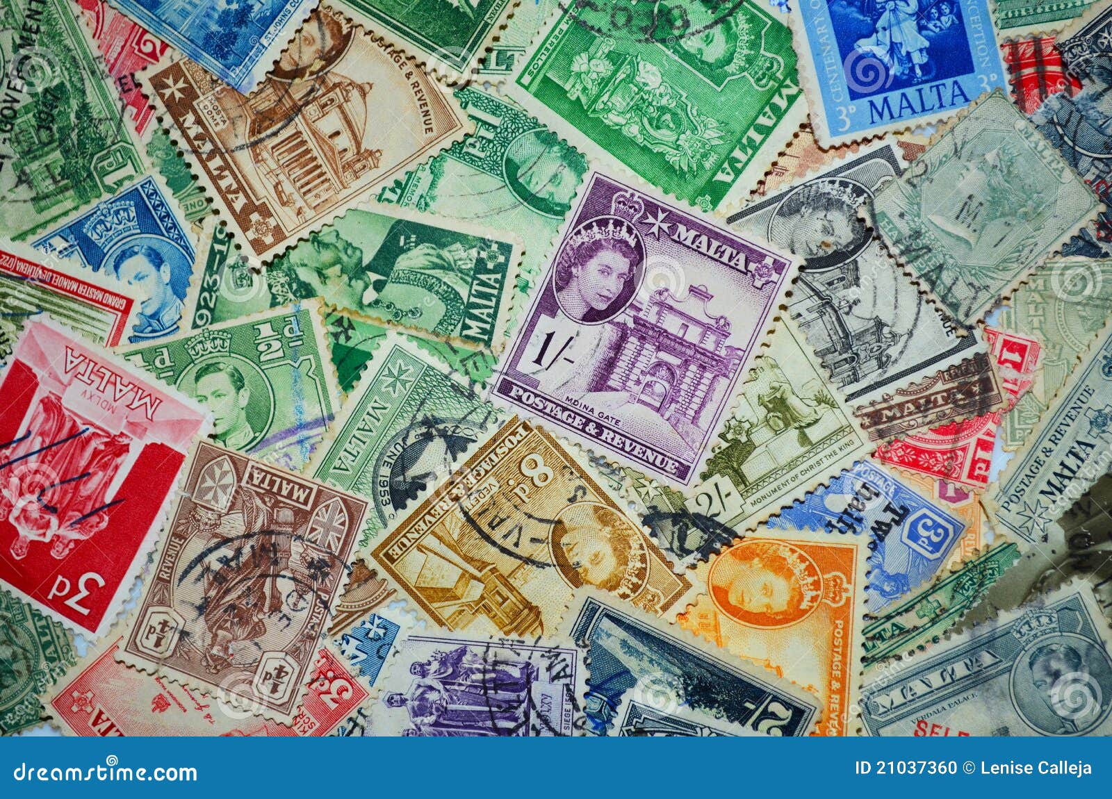 Malta vintage stamps editorial image. Image of collect 21037360