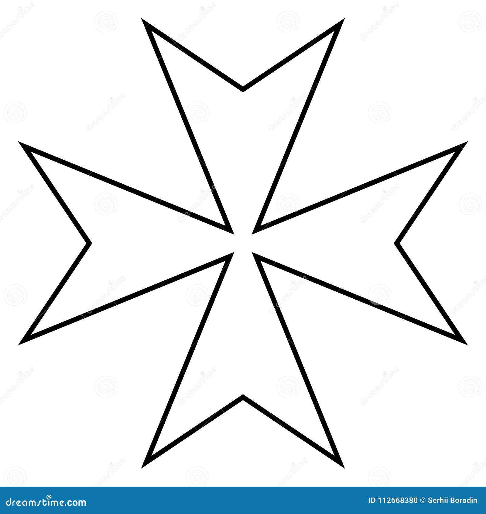 Maltese Cross Icon Black Color Illustration Flat Style ...