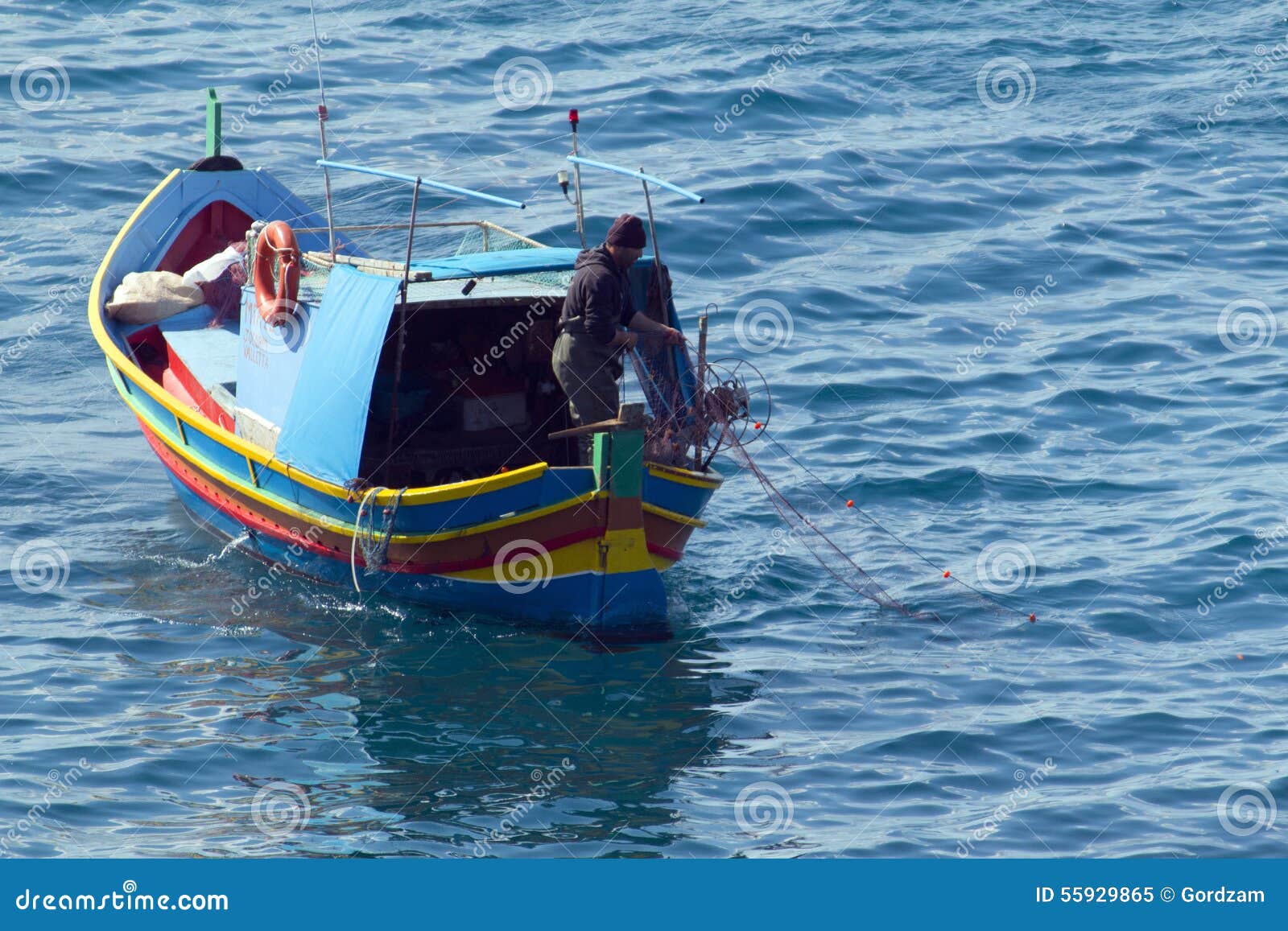 Maltese Fishing Boat, Casting Nets Editorial Image - Image of casting,  called: 55929865
