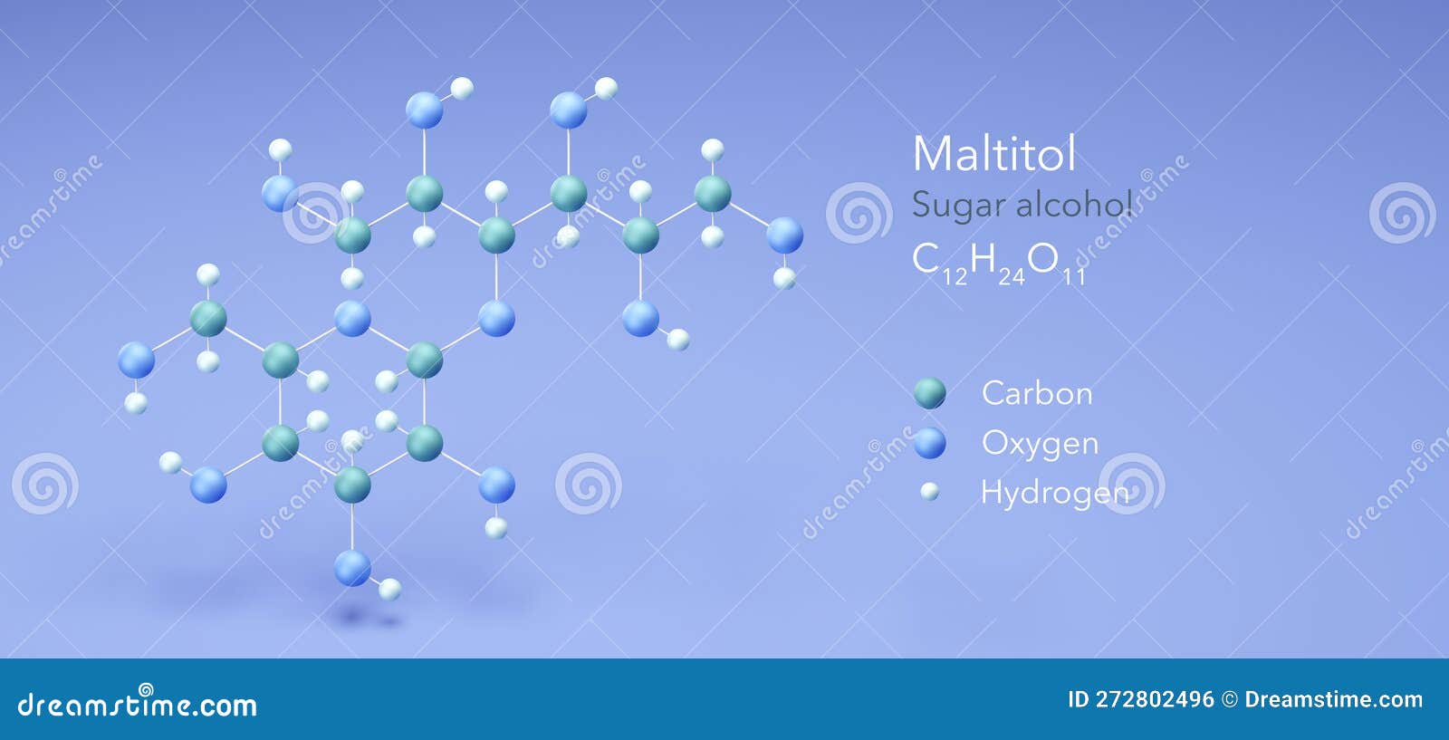 Maltitol Molecule, Molecular Structures, Sugar Alcohol, 3d Model