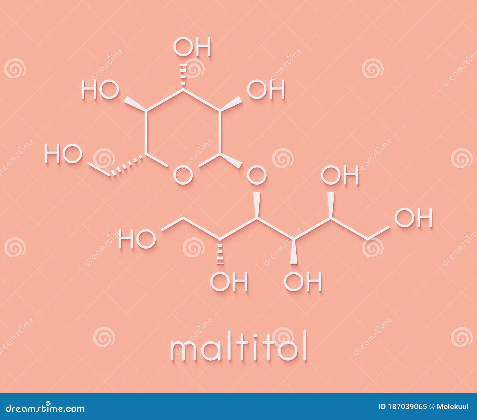 Maltitol Molecule, Molecular Structures, Sugar Alcohol, 3d Model