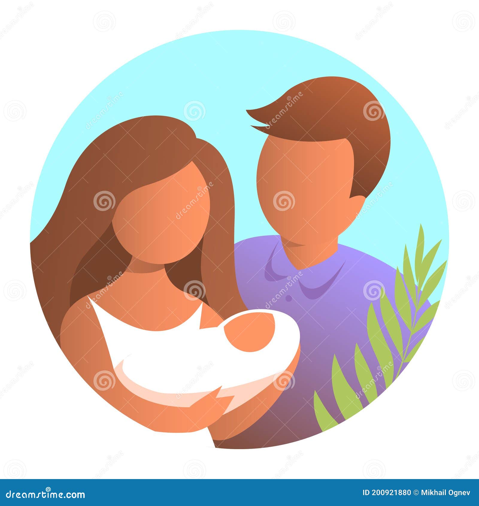 Mama Y Papa Felices Con Un Bebe Recien Nacido Ilustracion Del Vector Ilustracion De Padres Caracteres