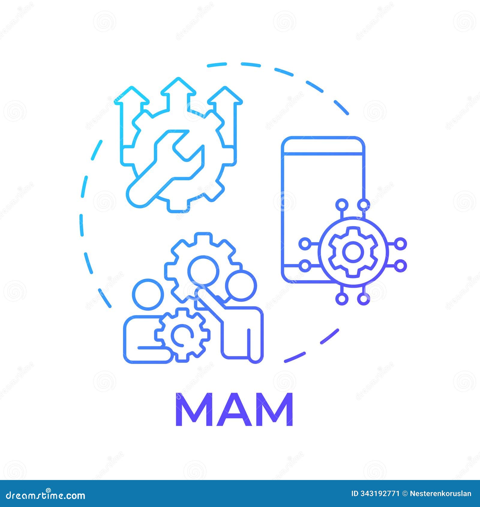 mam blue gradient concept icon