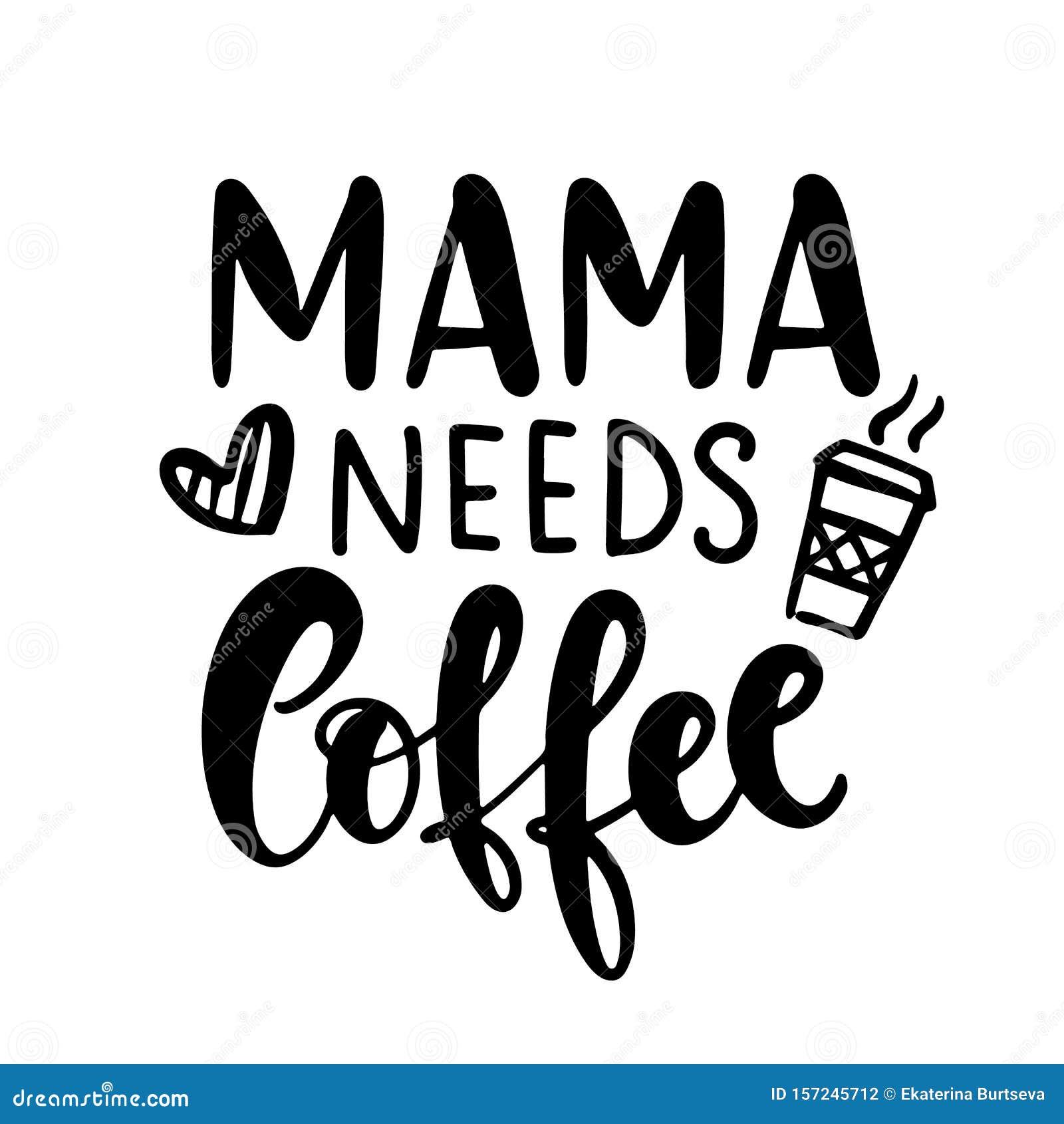 Download Mama Needs Coffee T Shirt Design, Funny Hand Lettering ...