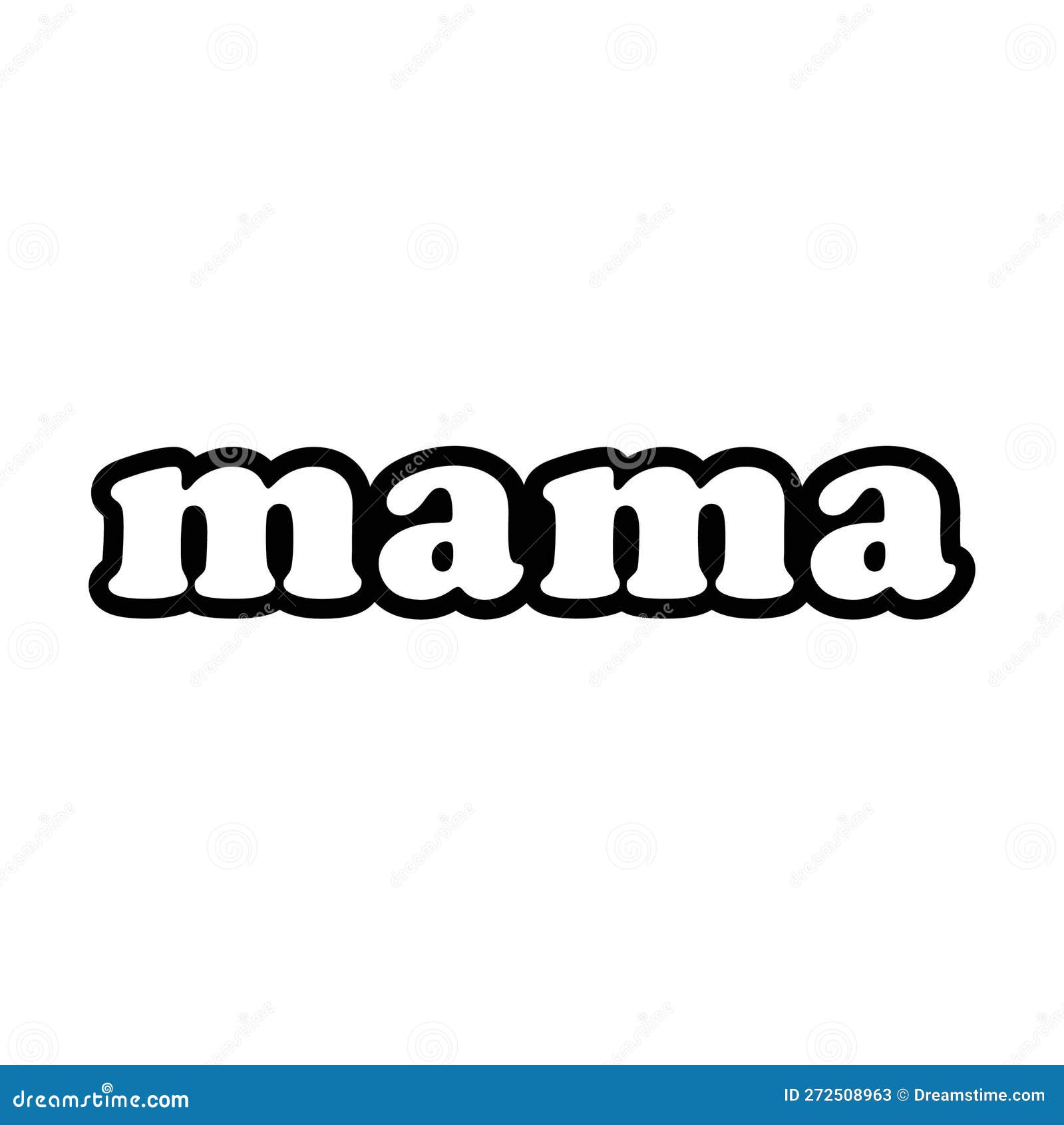 Mama Word on the White Background. Isolated Illustration Stock