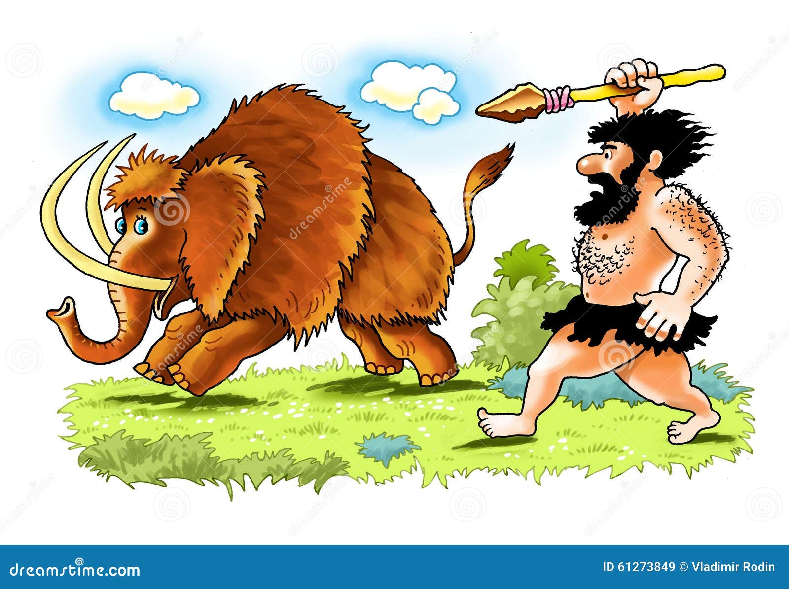 Mammoth Neanderthal Man Primitive Person Spear Hunting ...