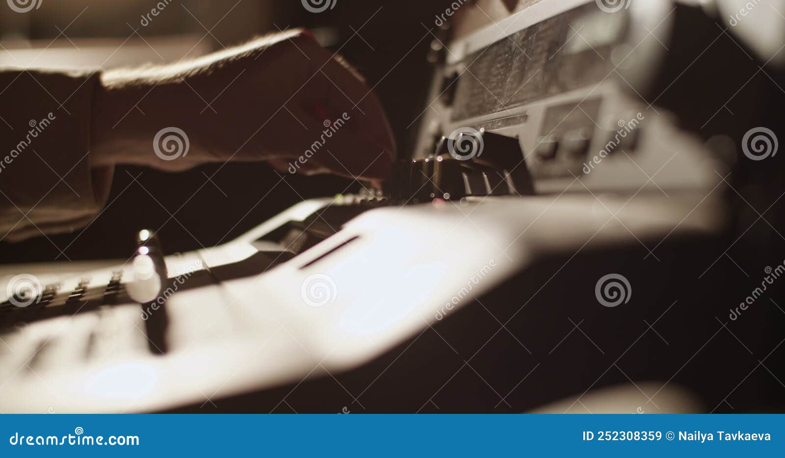 Producer Turning Knobs on Soundboard Stock Video Video of entertain