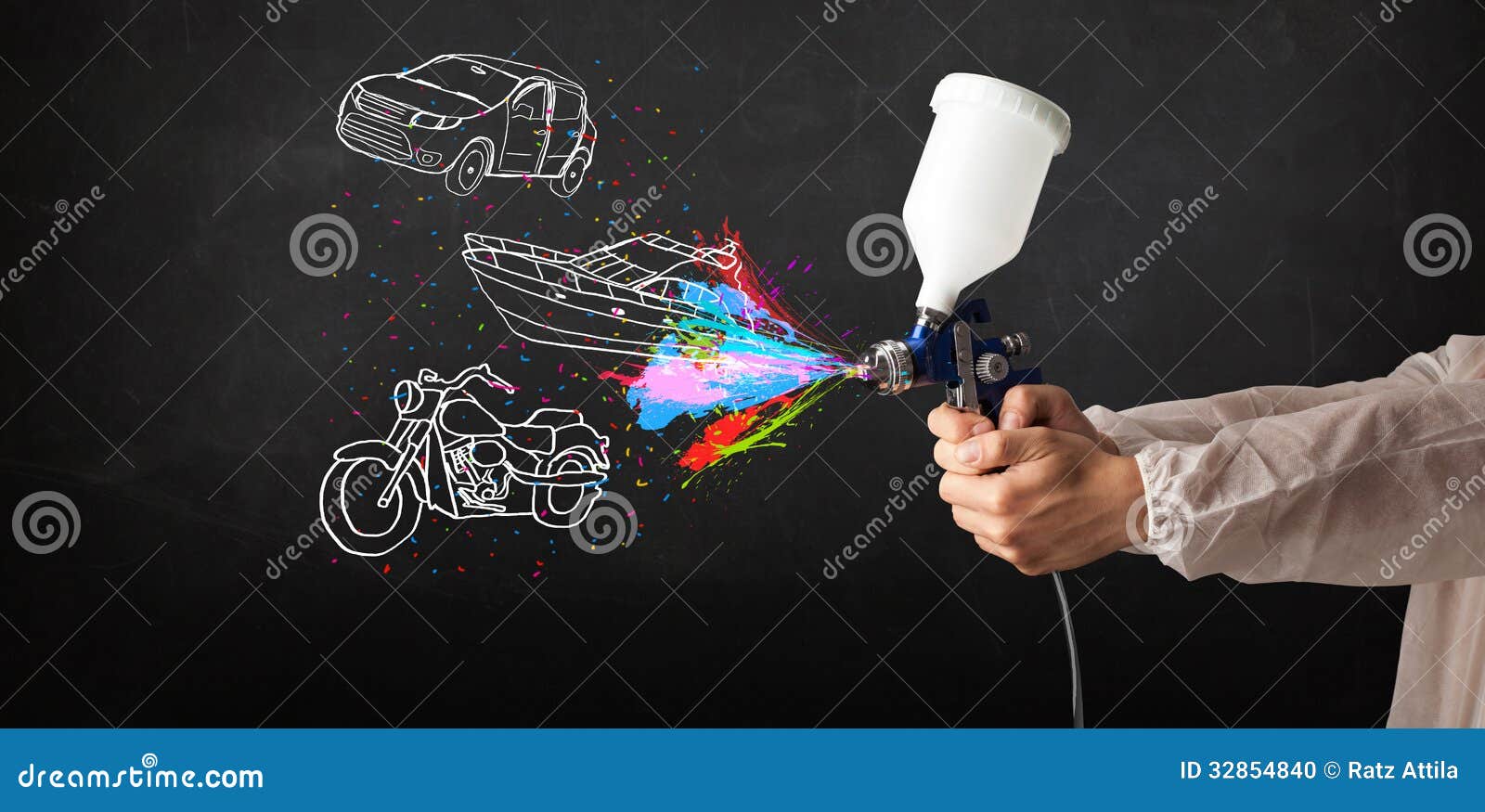 Spray gun. Painting equipment airbrush for drawing car indus
