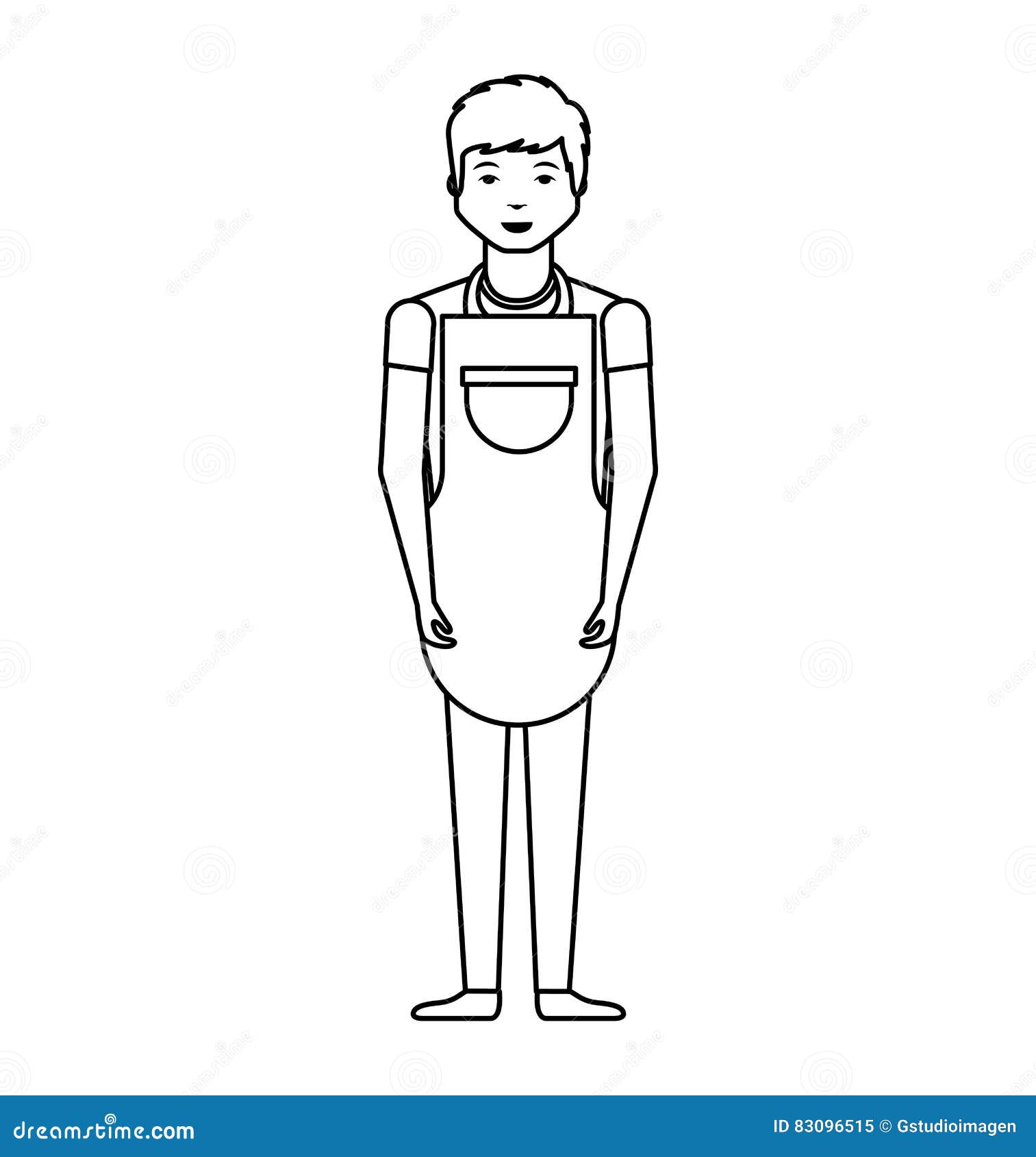 Man with apron character stock illustration. Illustration of cook