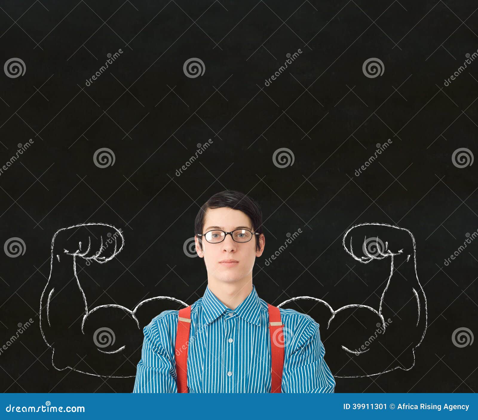 Download Nerd Geek Businessman Student Teacher Strong Arm M Stock ...