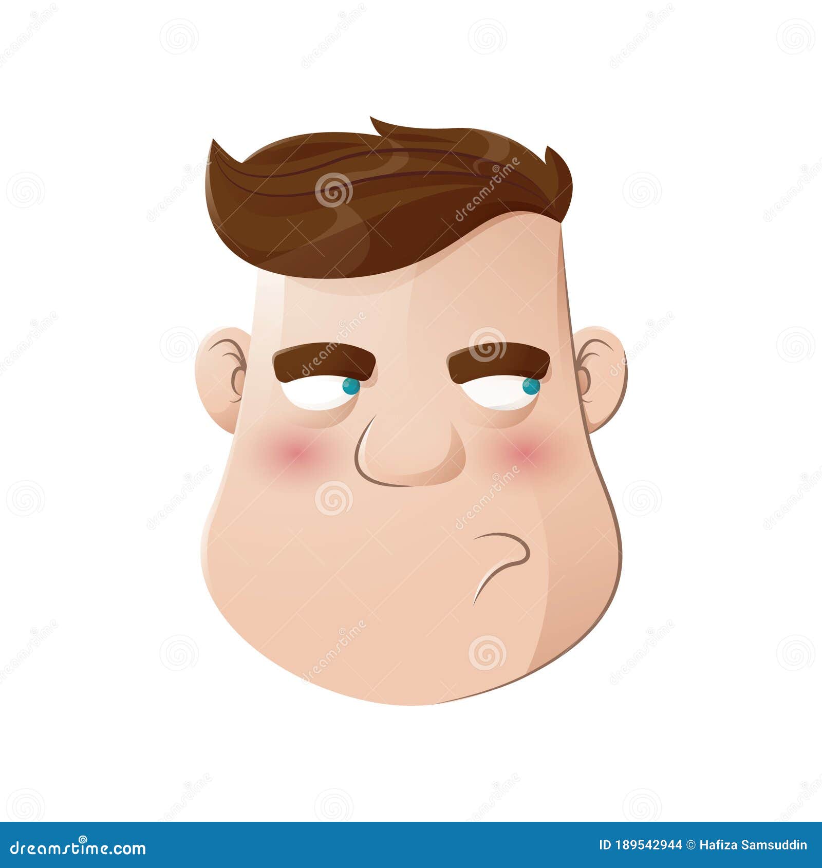 Man with Arrogant Face. Vector Illustration Decorative Design Stock Vector  - Illustration of facial, person: 189542944