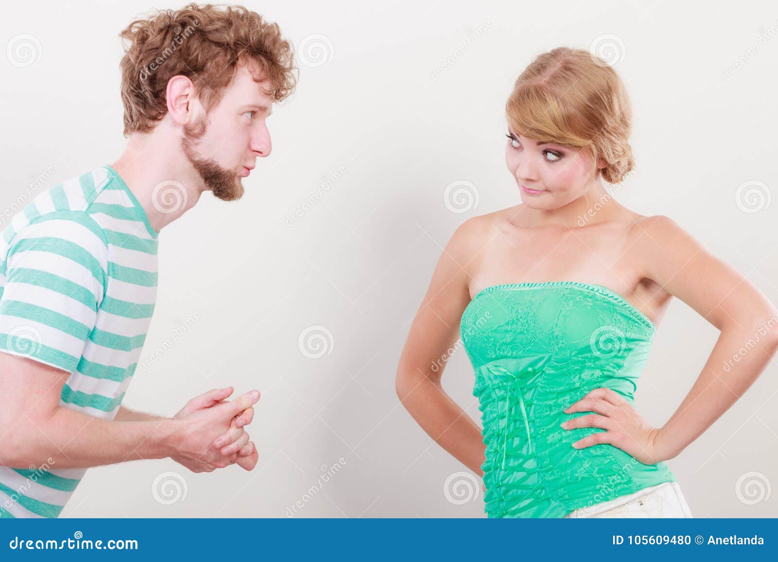 man asking for forgivness. conflicted couple.