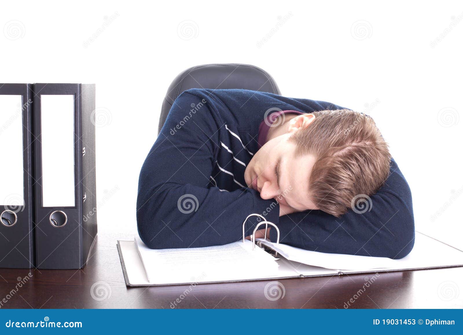 Man Asleep At His Desk Stock Image Image Of Sleeping 19031453