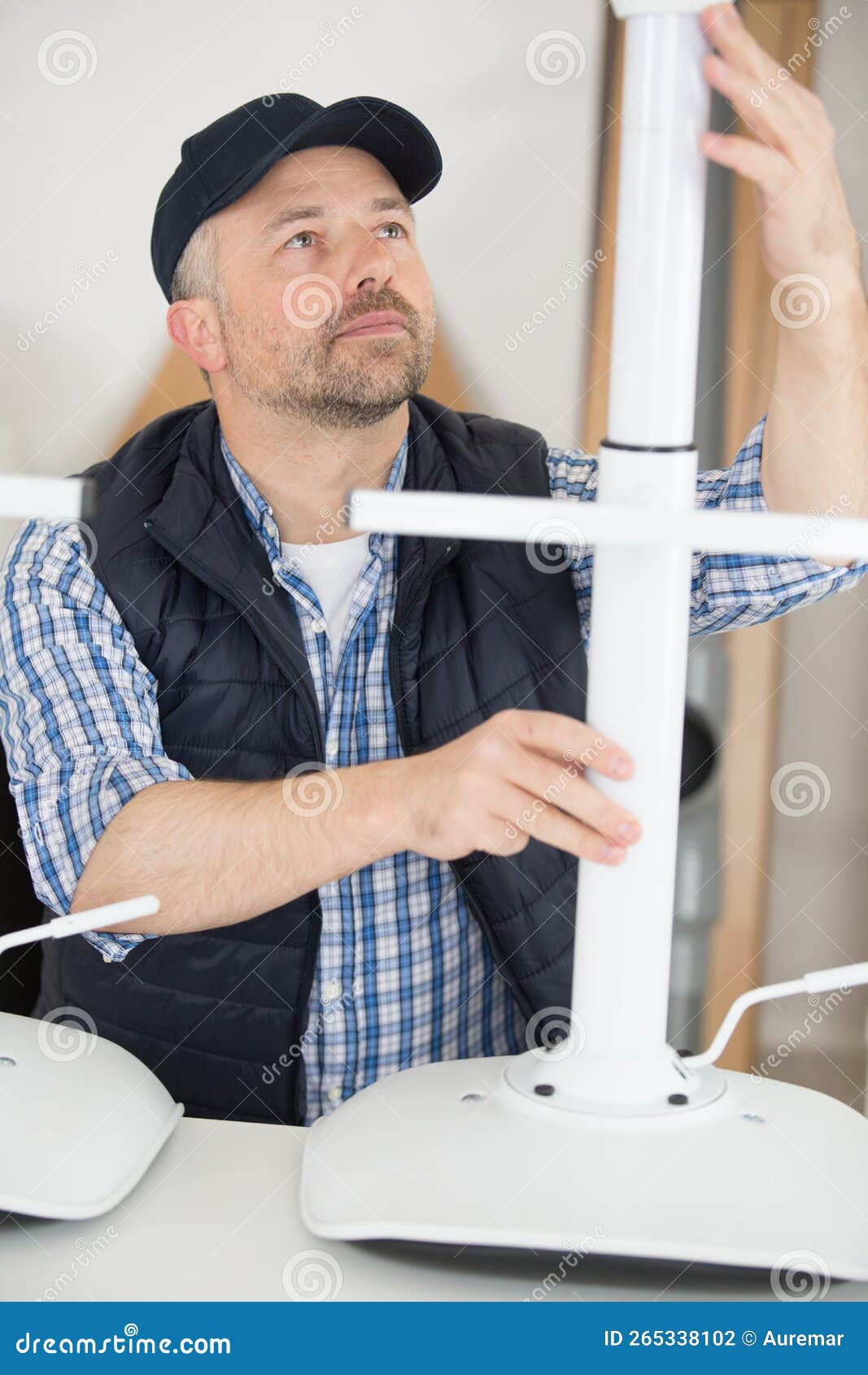 Man Assembling Office Stool Stock Photo Image of chair, office 265338102