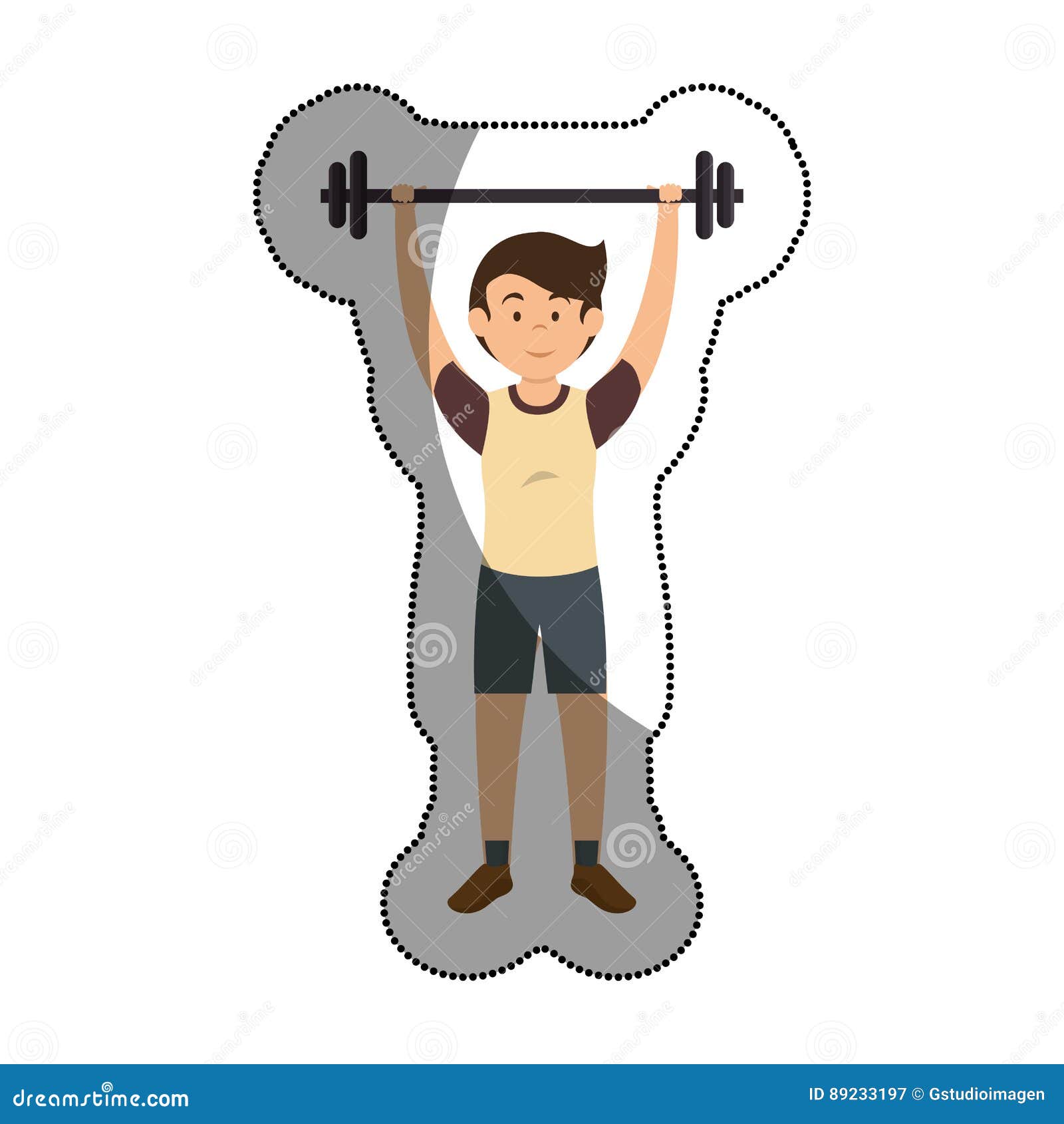 Man Athlete Weight Lifting Avatar Character Stock Illustration