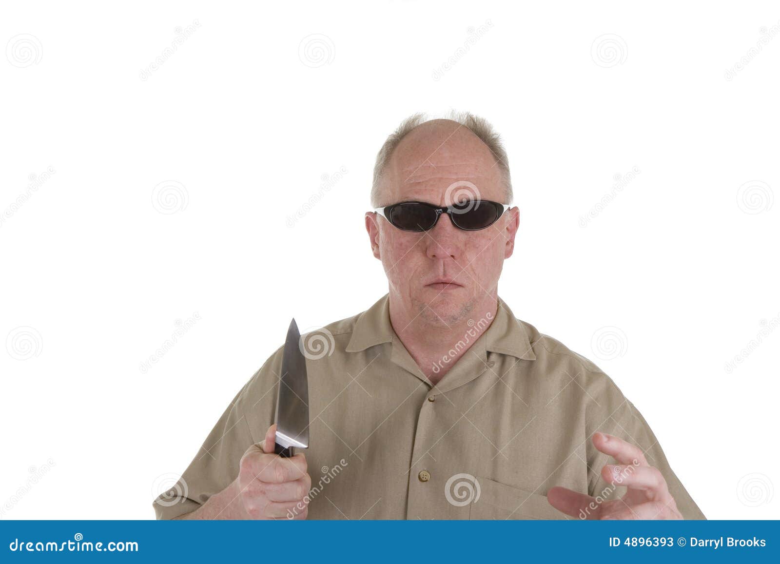 Man Attacking With Kitchen Knife Picture. Image 4896393